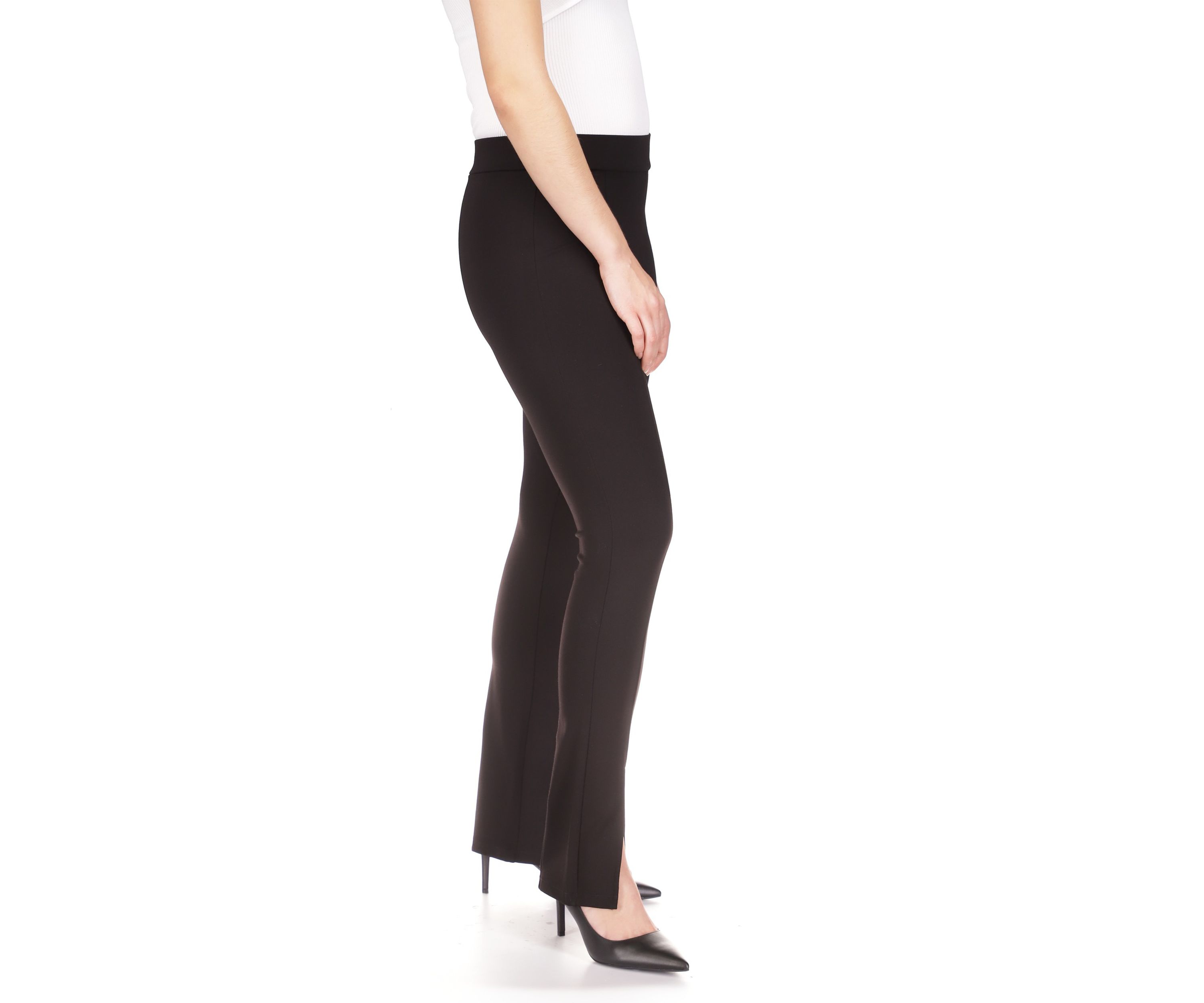 Womens Solid Split Hem Leggings
