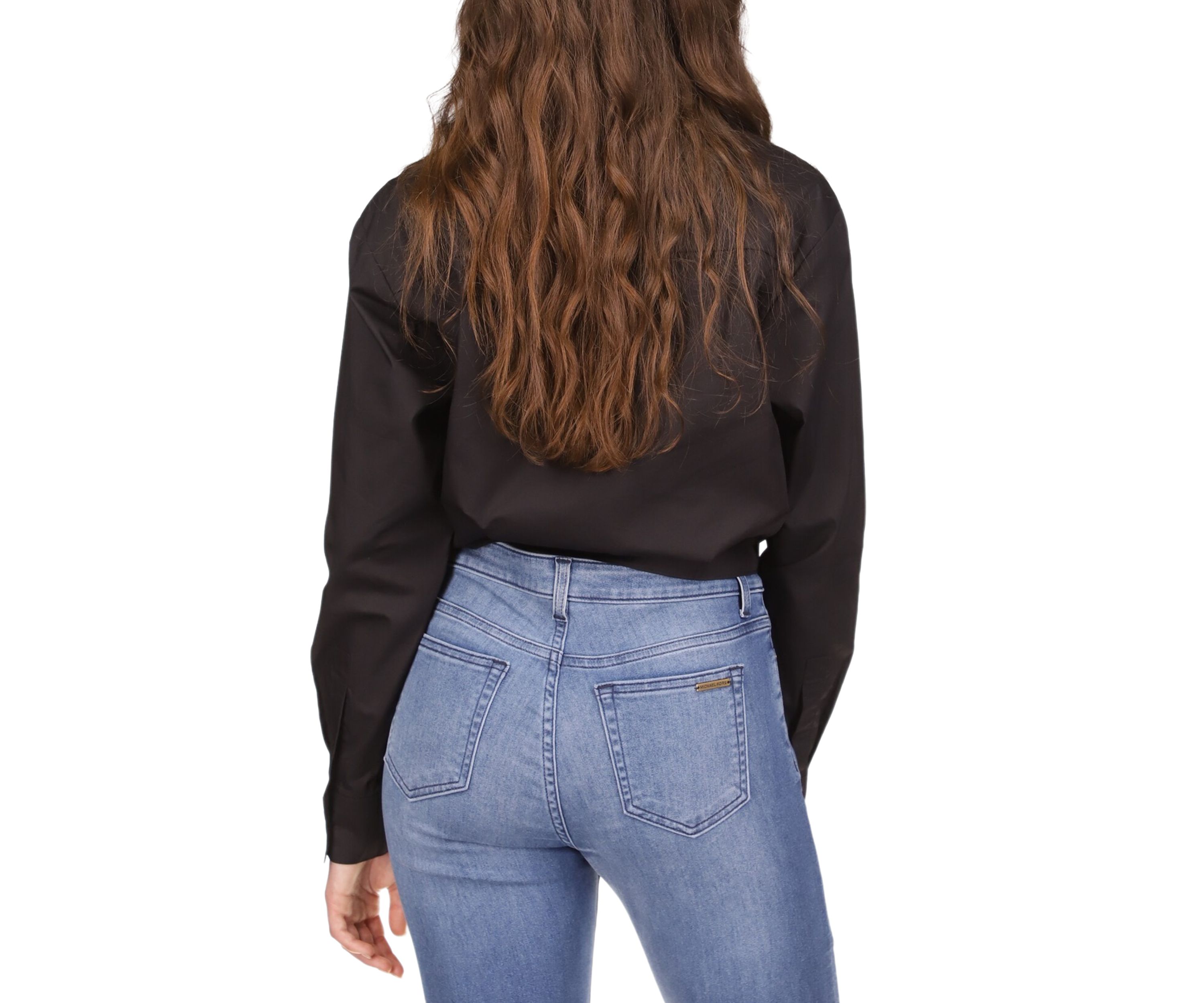 Womens Poplin Tie Shirt
