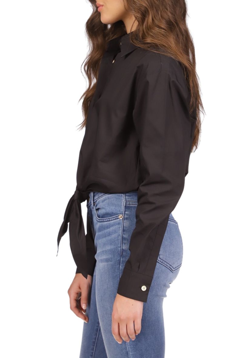 Womens Poplin Tie Shirt