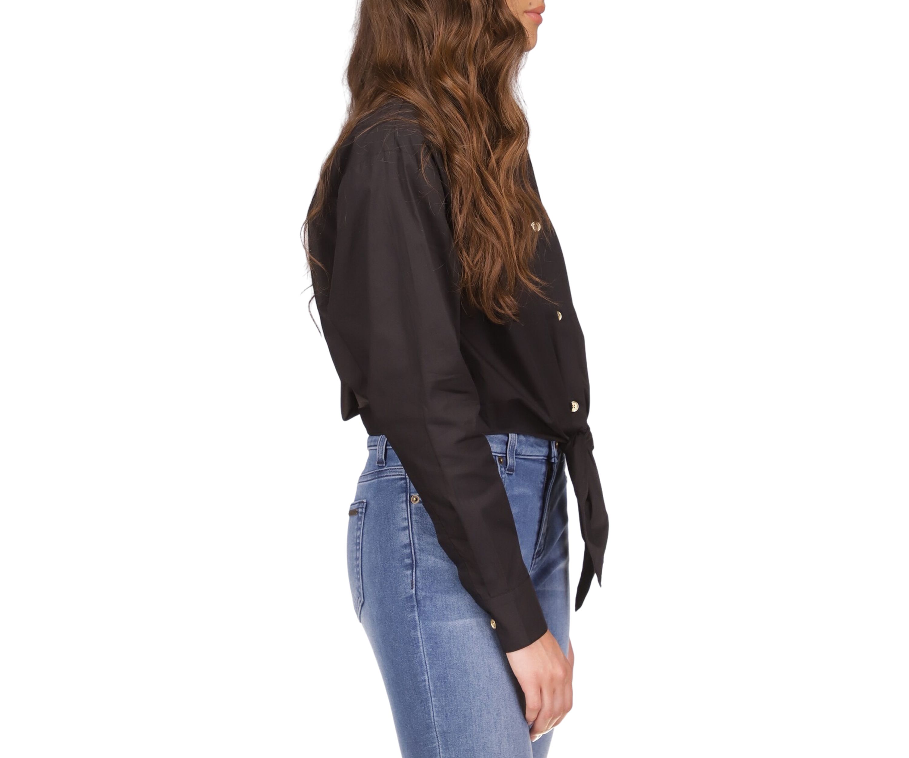 Womens Poplin Tie Shirt
