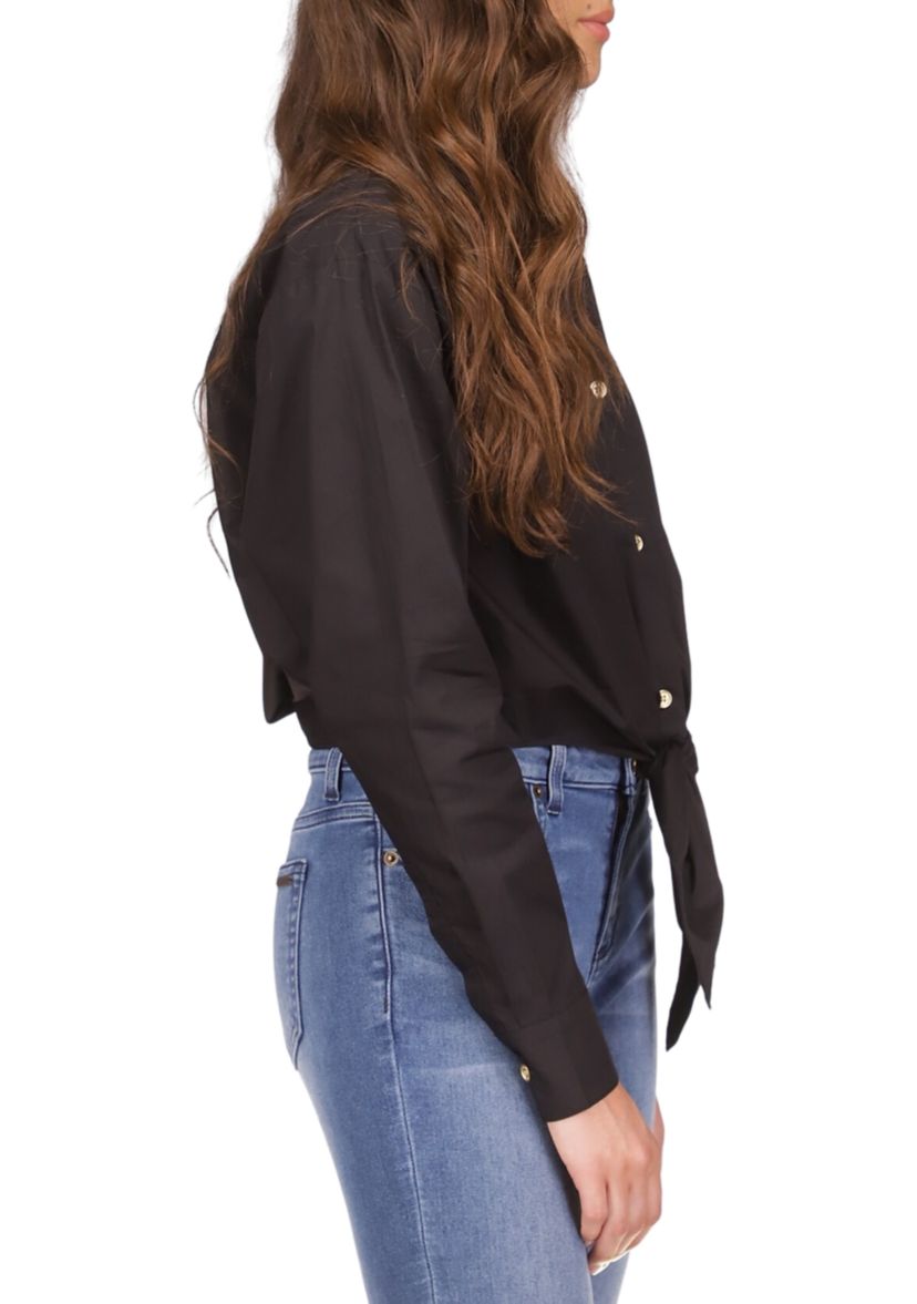 Womens Poplin Tie Shirt