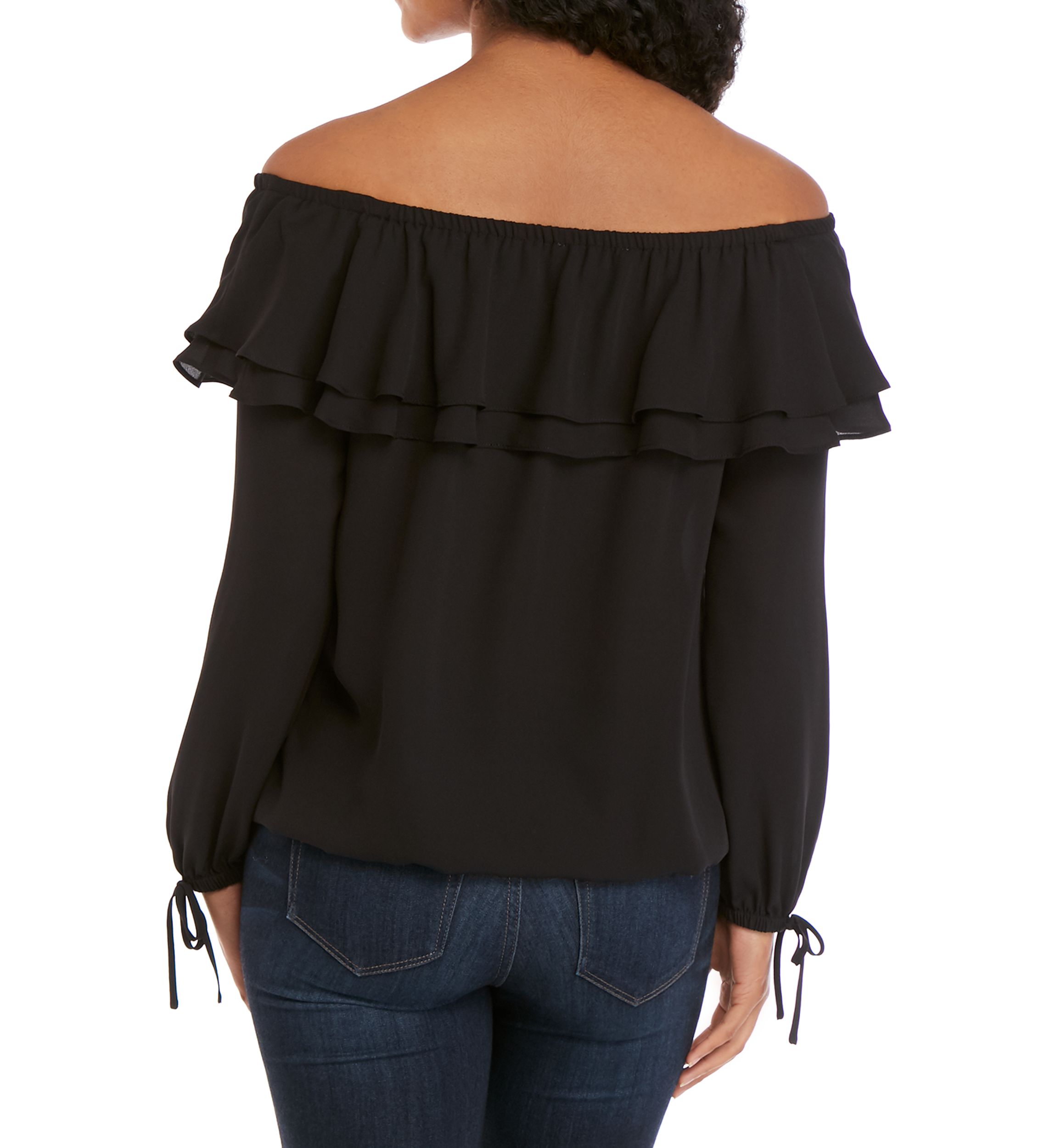 Ruffle Off The Shoulder Peasant Blouse 