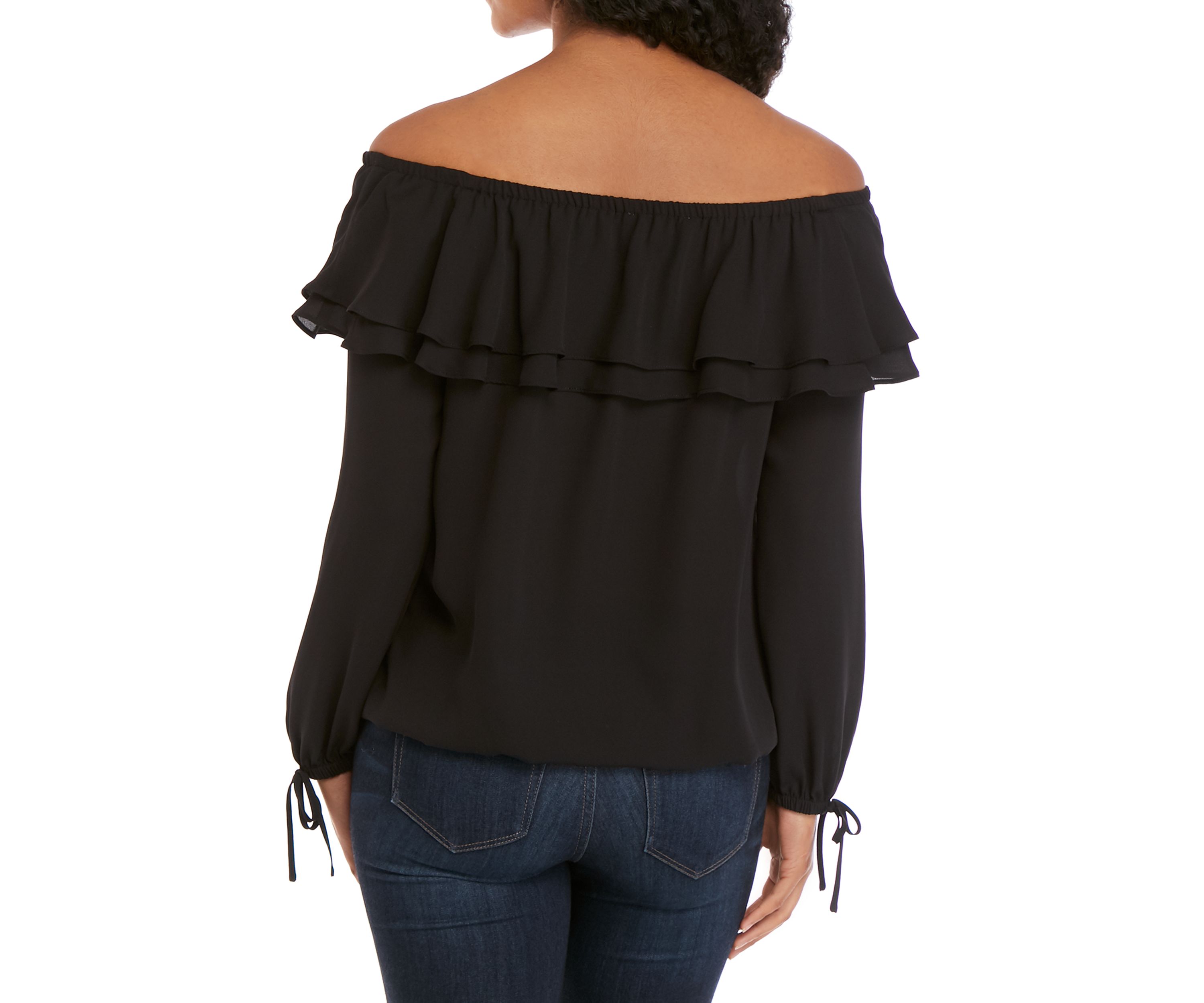 Ruffle Off The Shoulder Peasant Blouse 