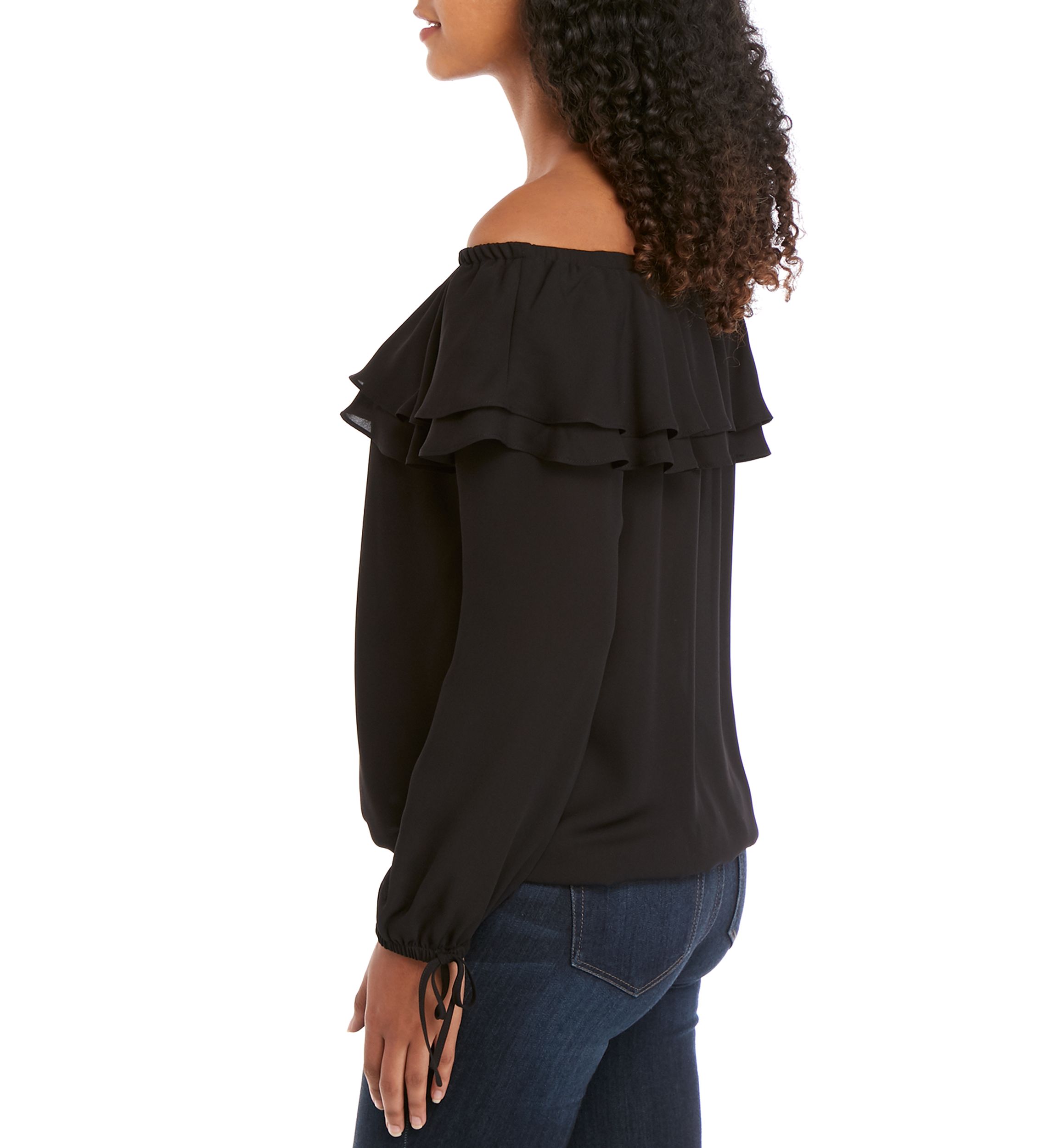 Ruffle Off The Shoulder Peasant Blouse 