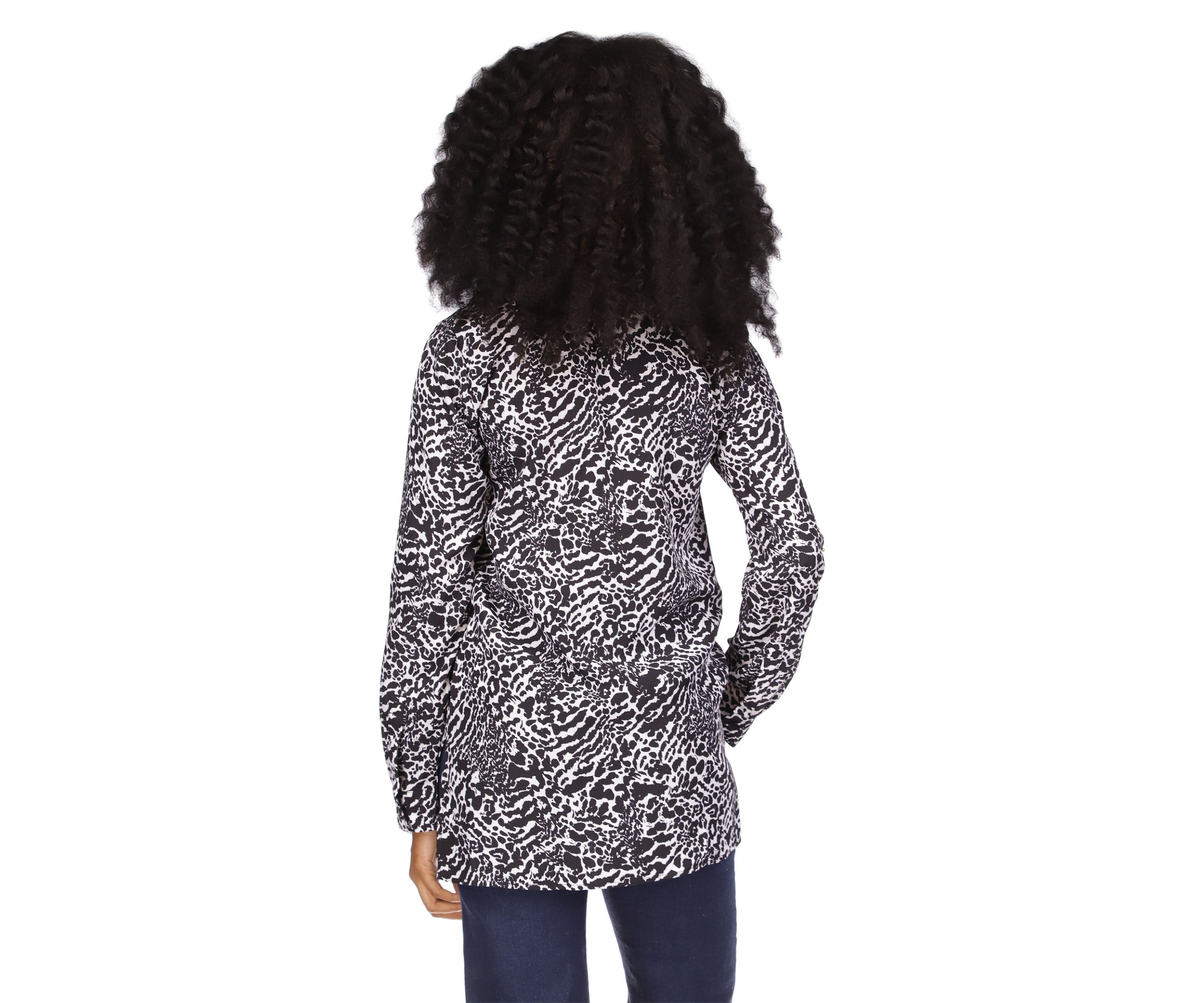 Womens Animal Print Dog Tag Top