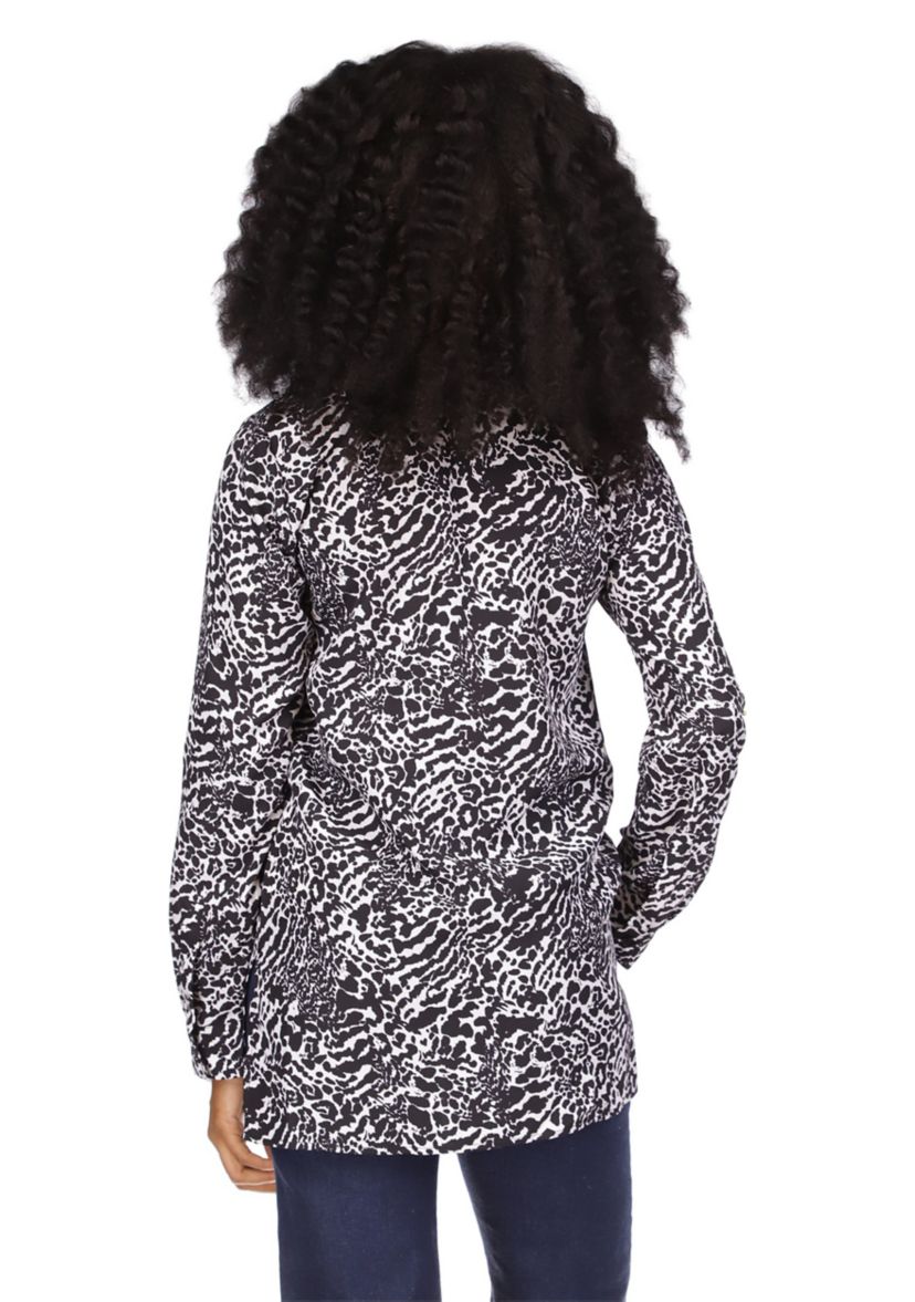 Womens Animal Print Dog Tag Top