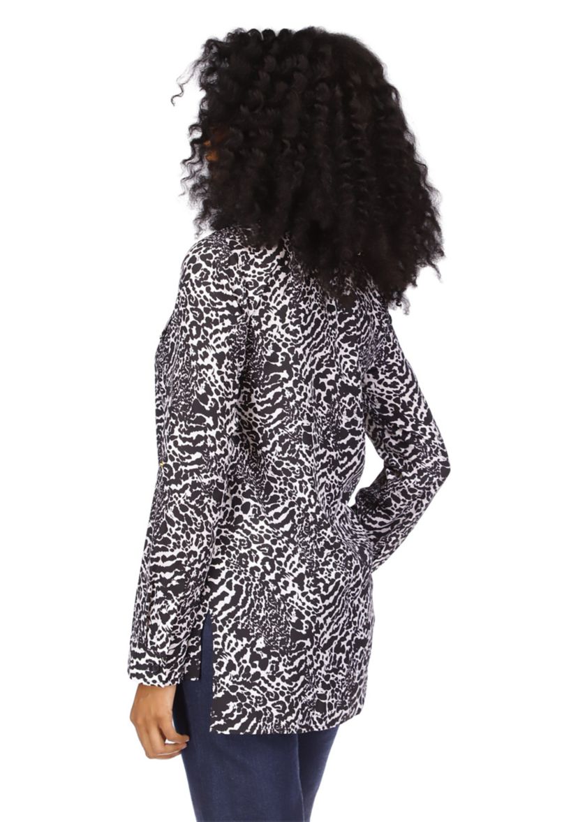 Womens Animal Print Dog Tag Top