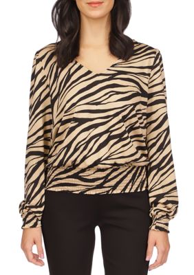 MICHAEL Michael Kors Women's Tiger Long Sleeve Smocked Top | belk