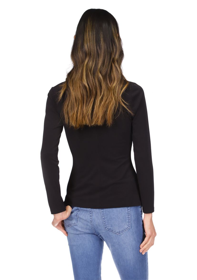Womens Button Front Ruched Top