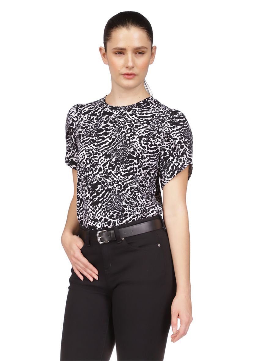 Womens Ocelot Petal Top