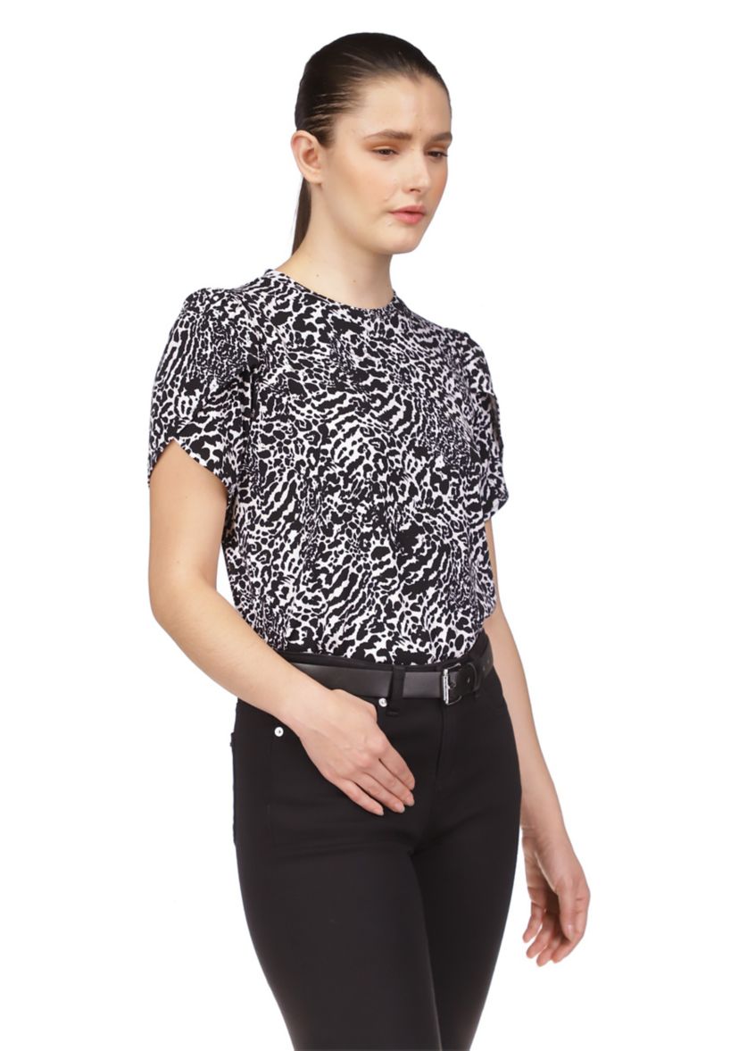 Womens Ocelot Petal Top