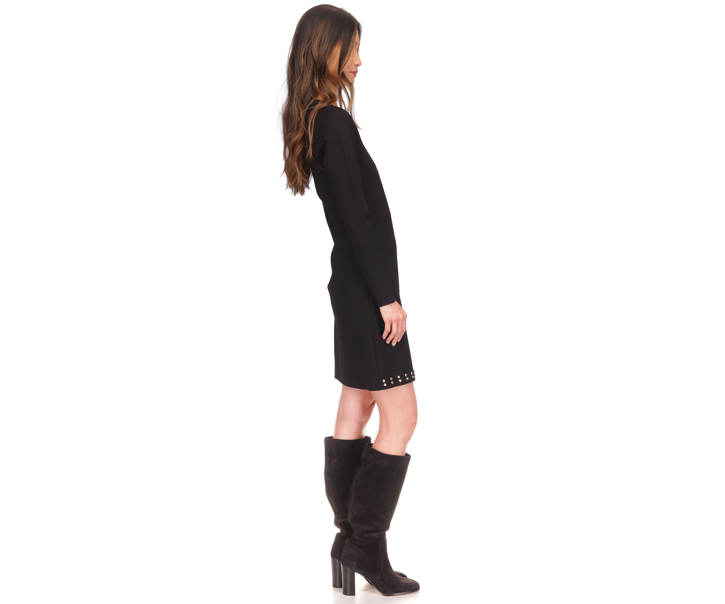 Womens Long Sleeve Studded Dress