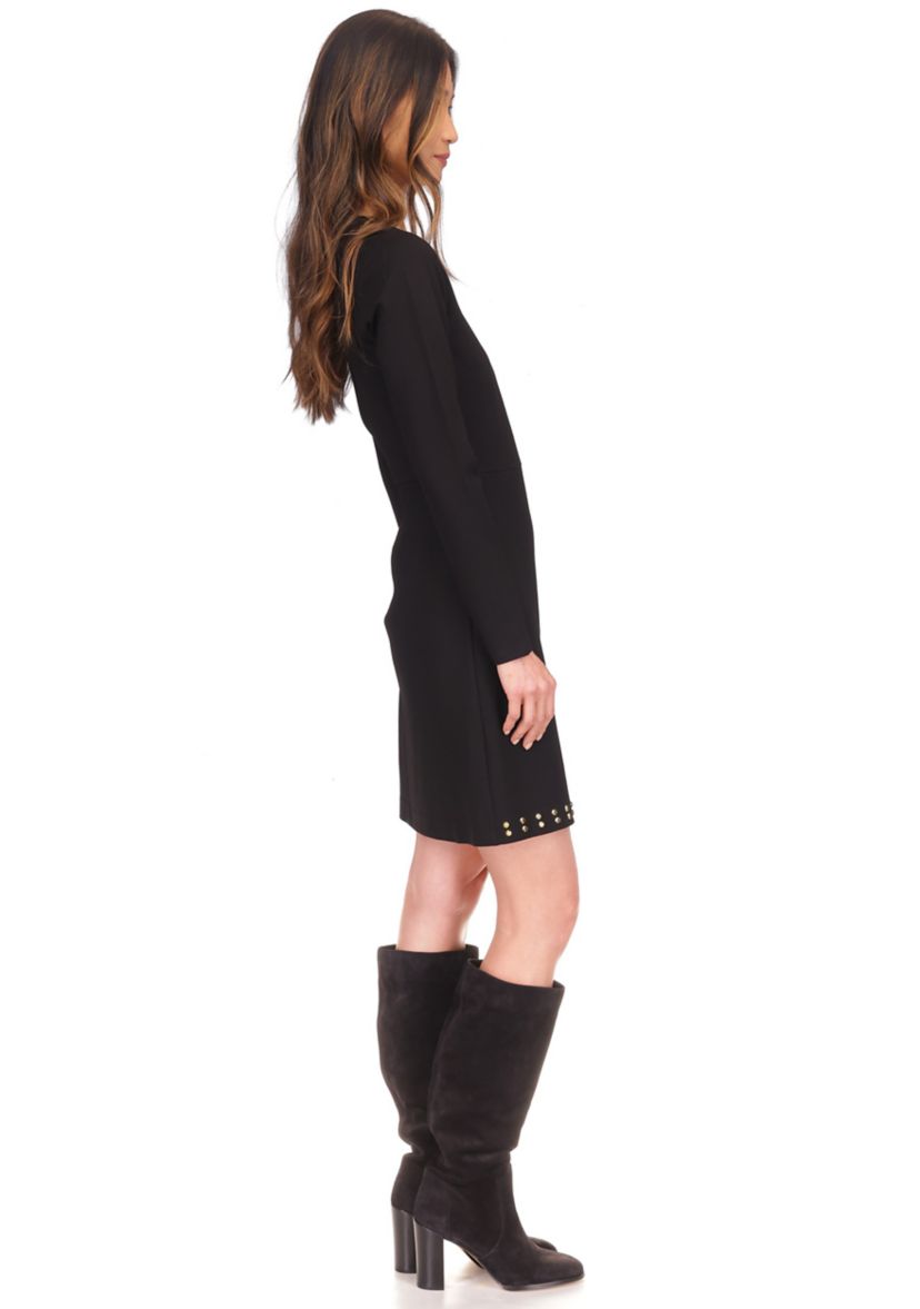Womens Long Sleeve Studded Dress