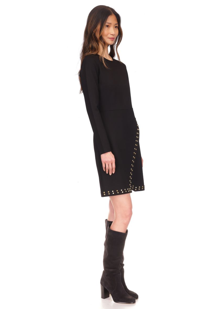 Womens Long Sleeve Studded Dress