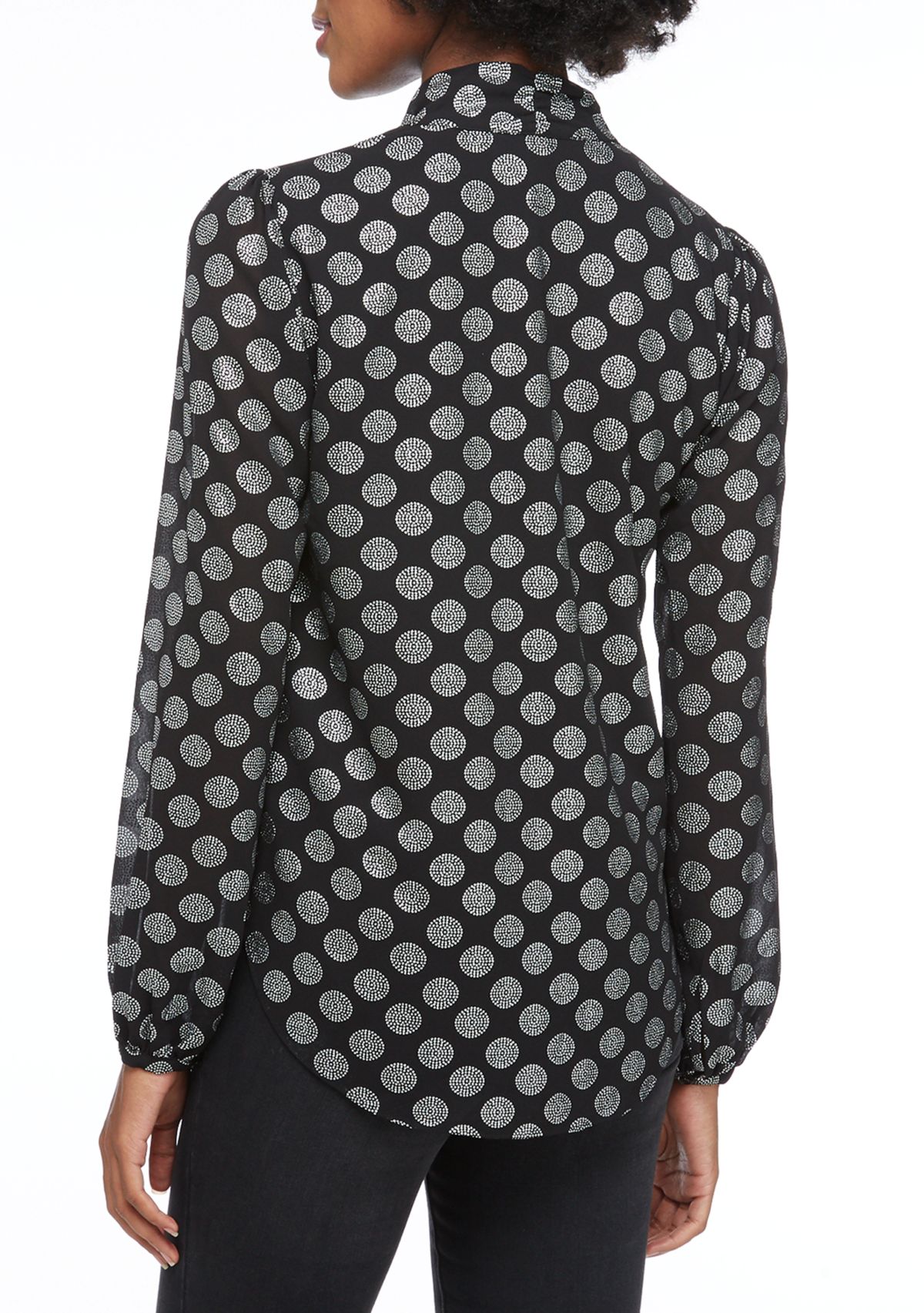 Womens Foil Inverted Pleat Top