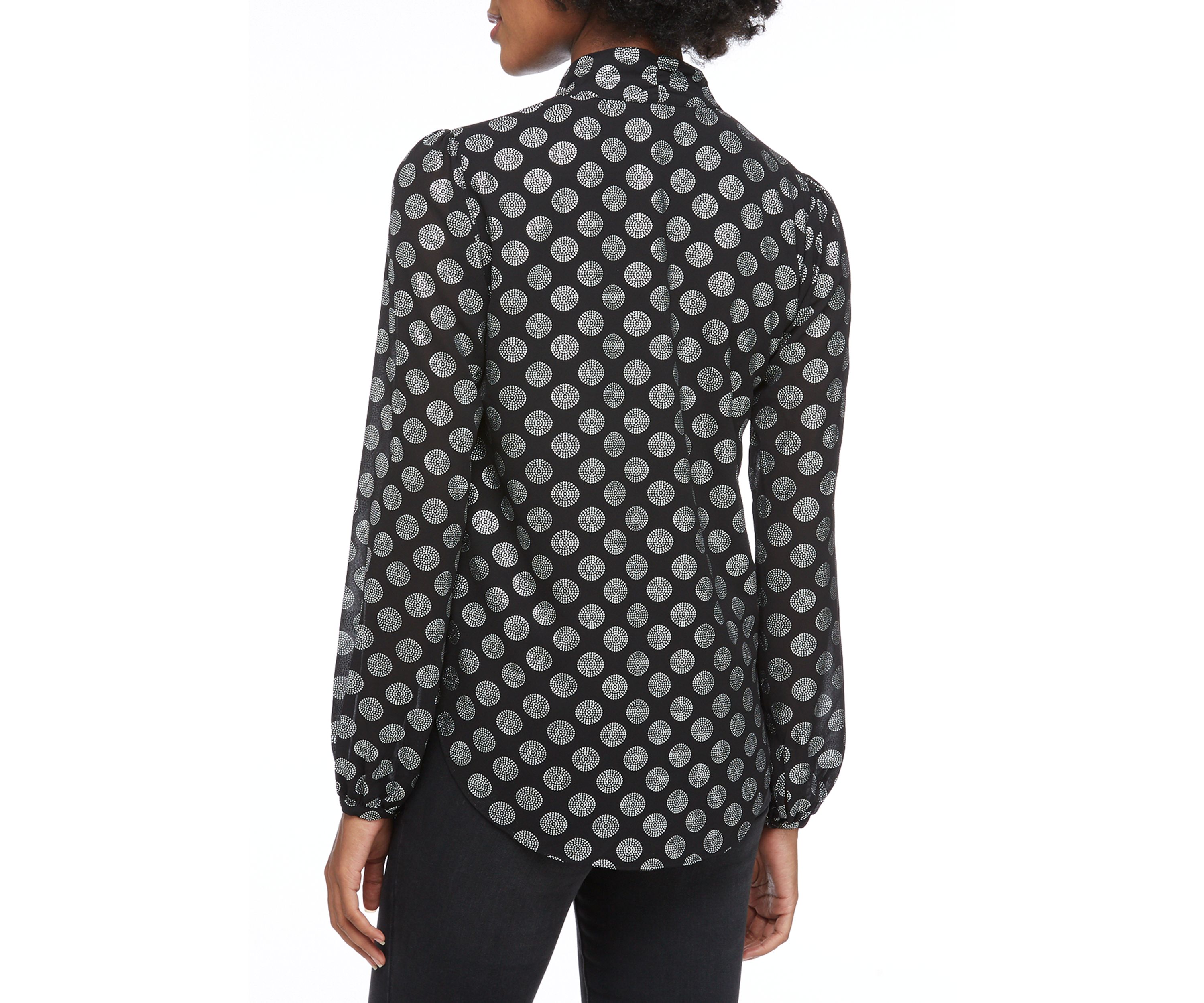 Womens Foil Inverted Pleat Top