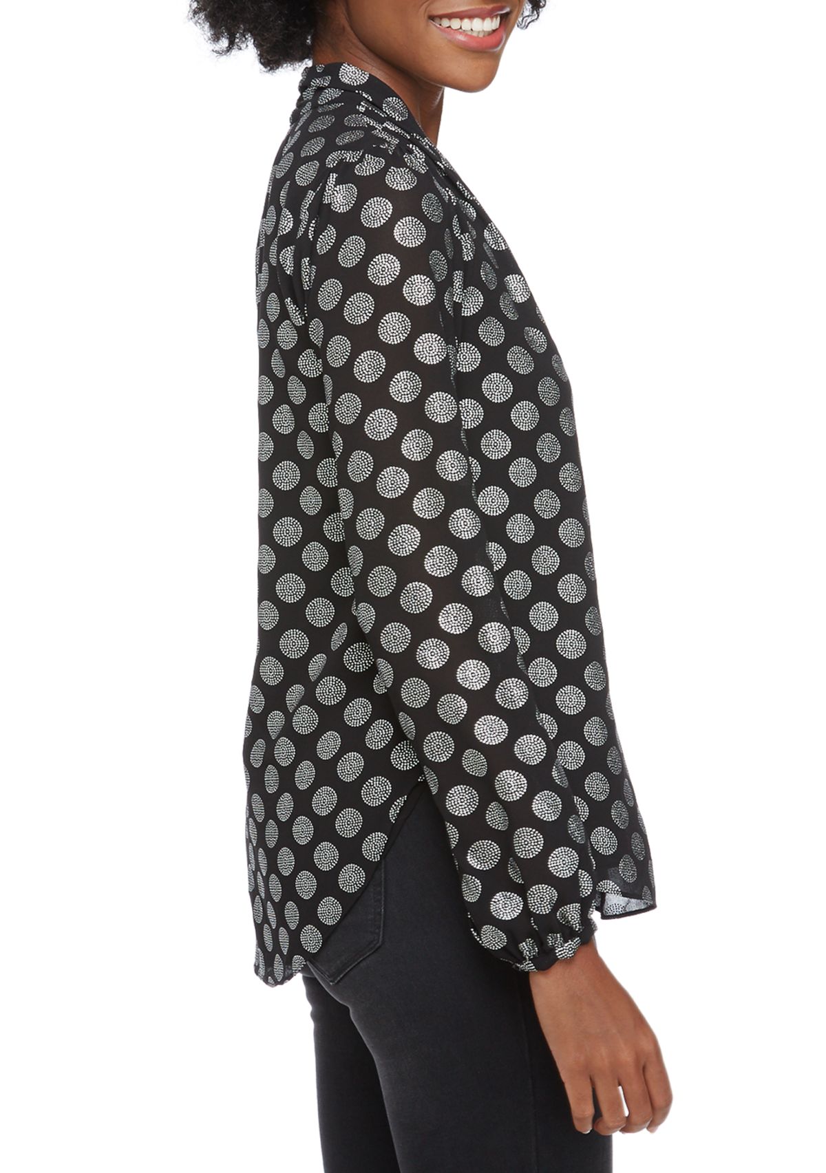 Womens Foil Inverted Pleat Top