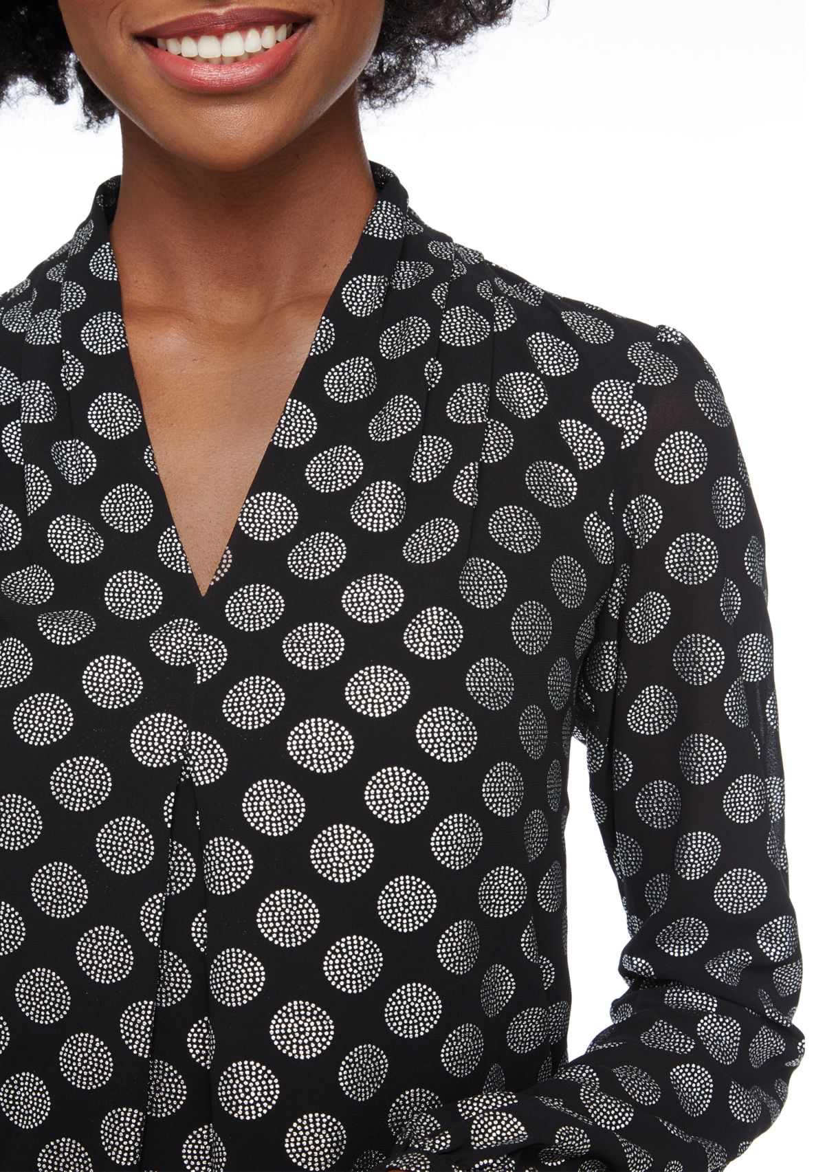 Womens Foil Inverted Pleat Top