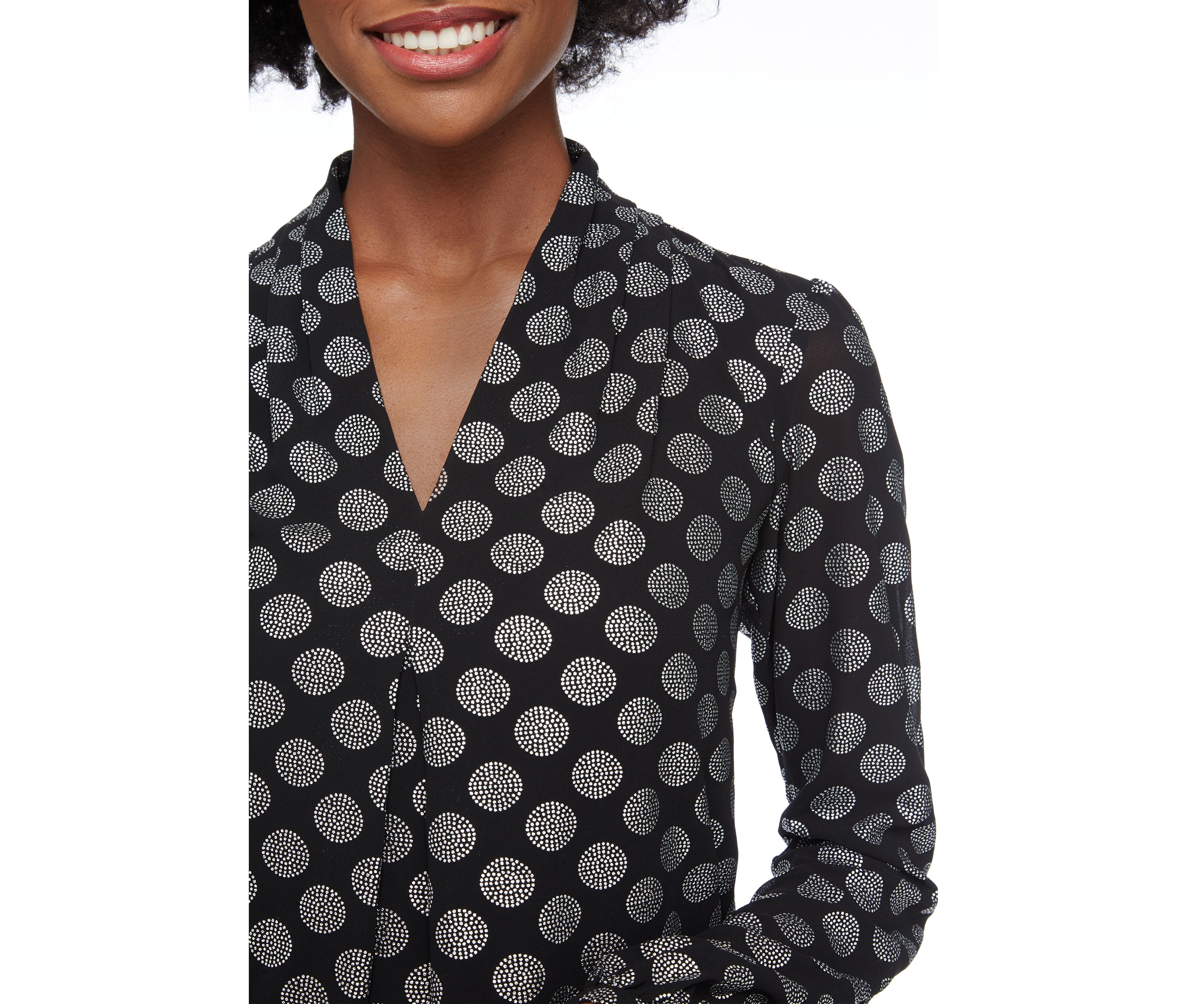 Womens Foil Inverted Pleat Top