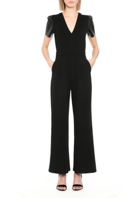 MICHAEL Michael Kors Women's Leather Sleeve Jumpsuit | belk