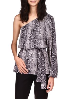 Snake print discount one shoulder top