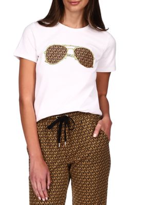 MICHAEL Michael Kors Women's Short Sleeve Sunglass Graphic T-Shirt | belk