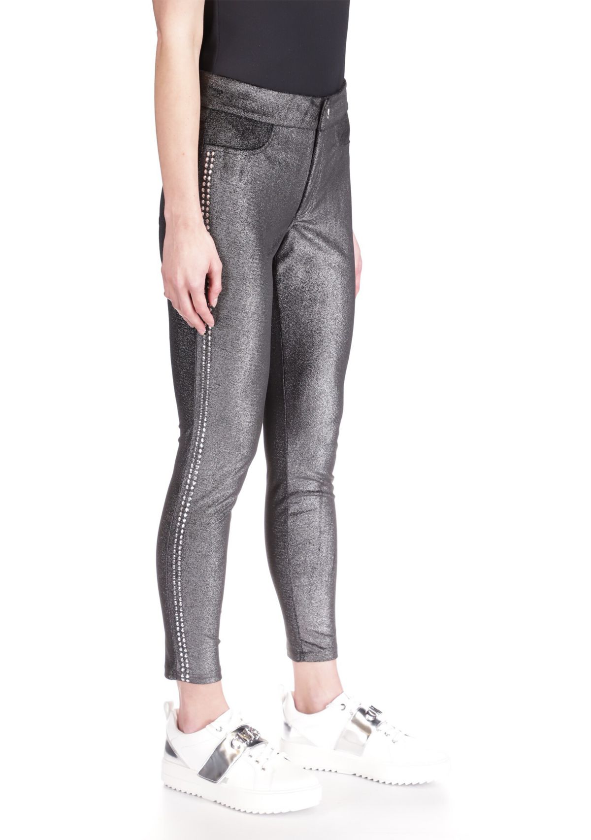 Womens Studded Fly Front Leggings
