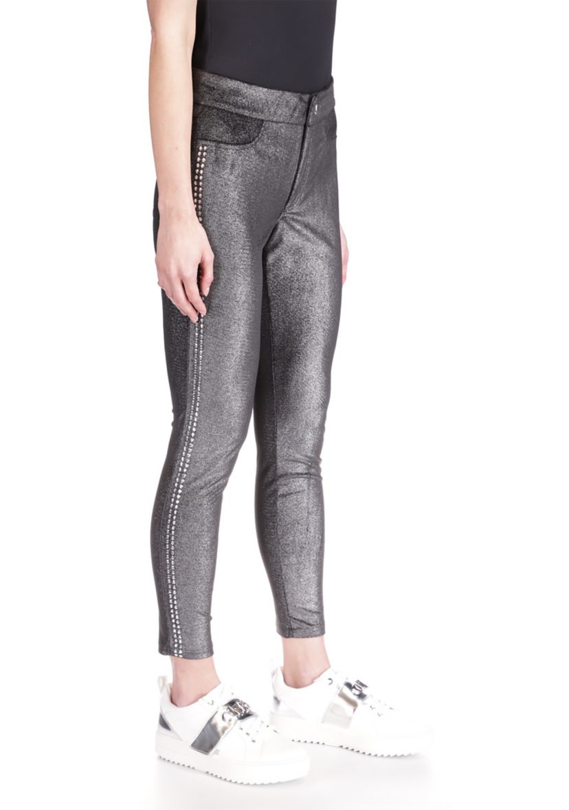 Womens Studded Fly Front Leggings