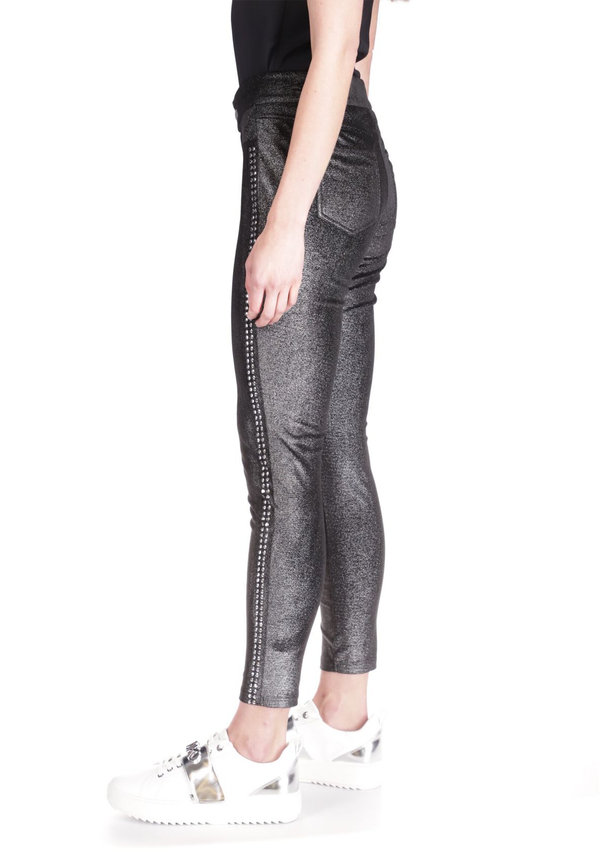 Womens Studded Fly Front Leggings