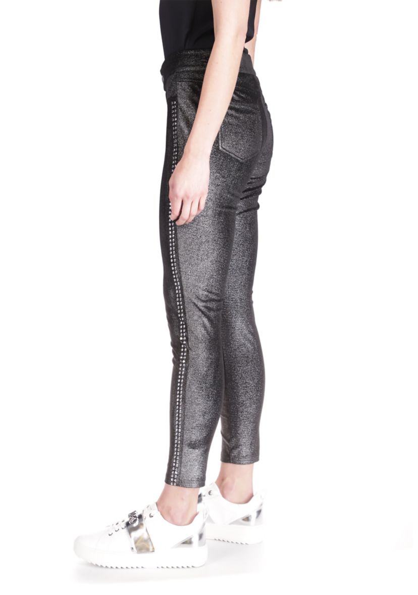 Womens Studded Fly Front Leggings