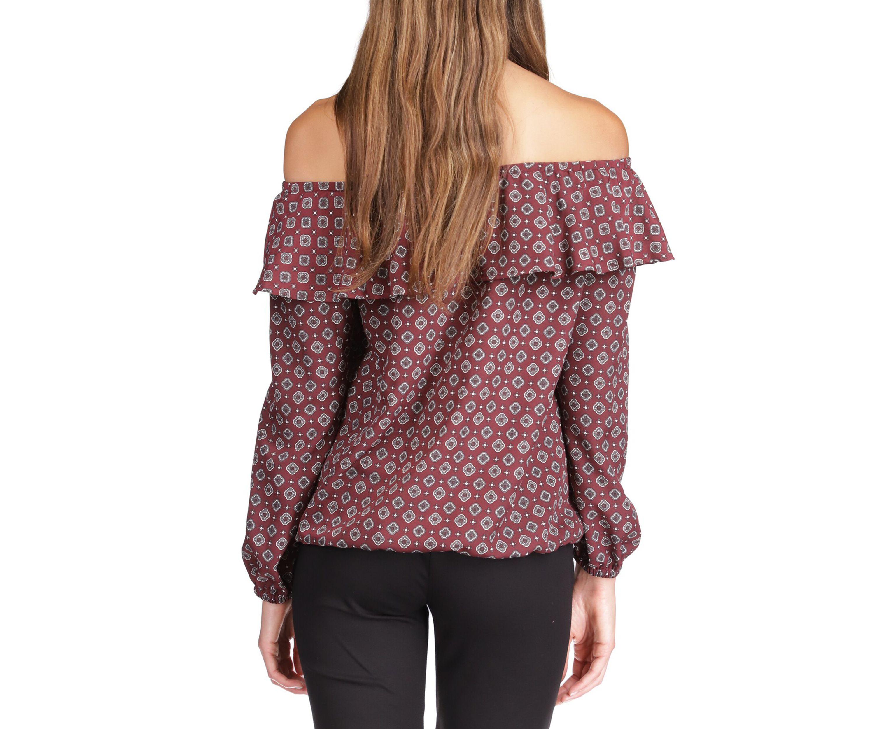 Womens Off the Shoulder Peasant Top
