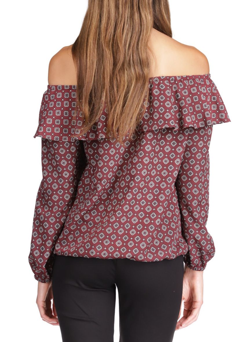 Womens Off the Shoulder Peasant Top