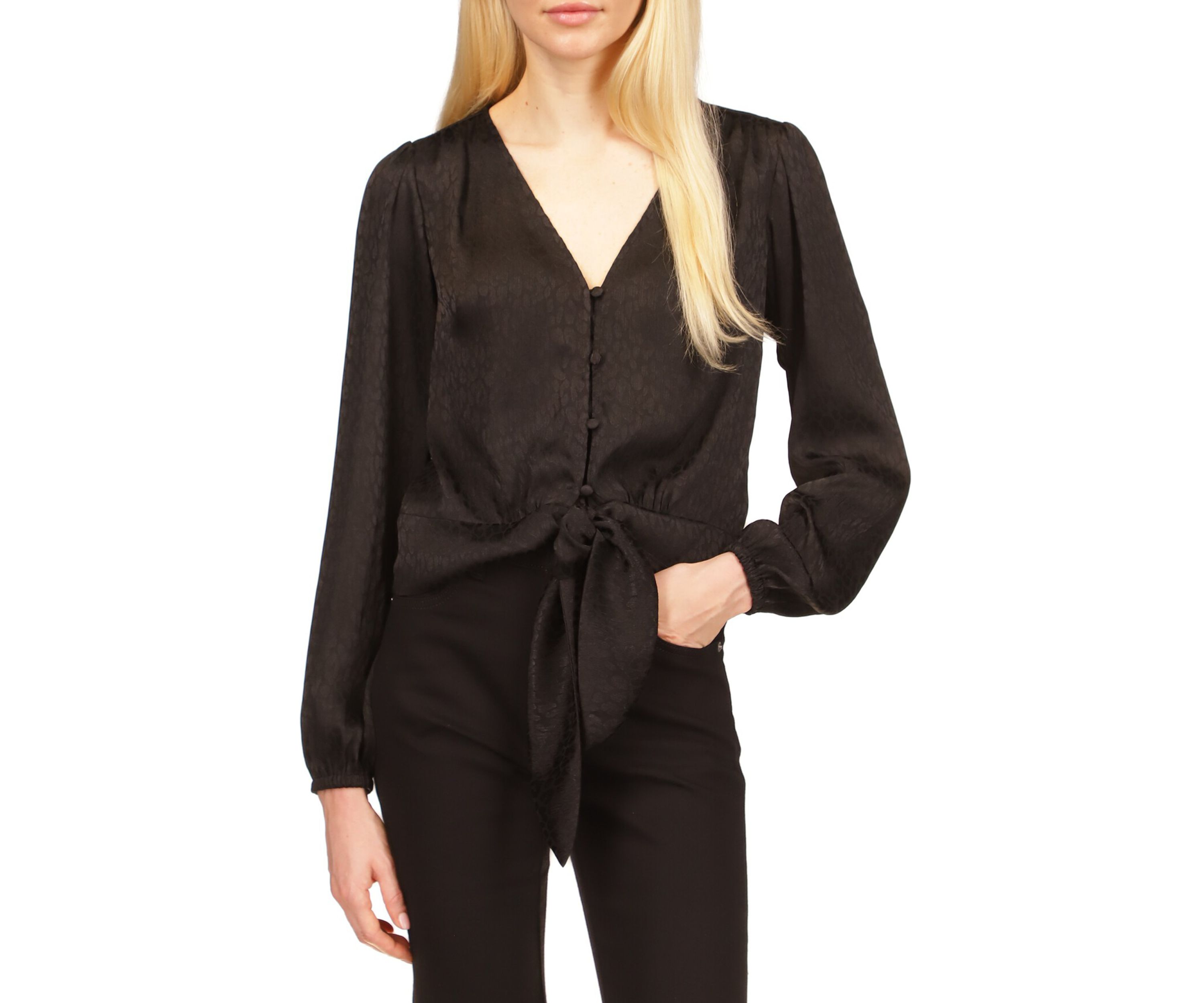 Womens Animal Jacquard Crop Tie Top