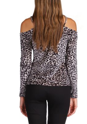 MICHAEL Michael Kors Women's Velvet Chain Cold Shoulder Top | belk