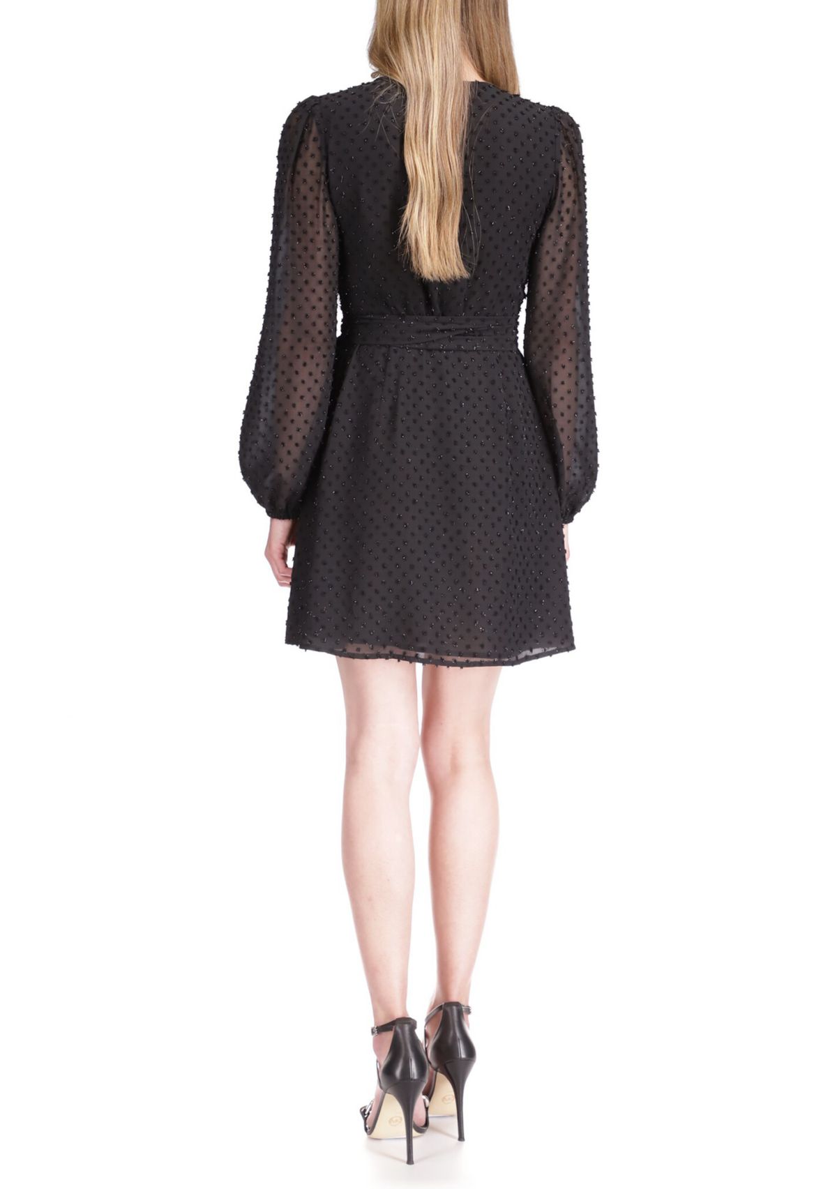 Womens Swiss Dot Wrap Dress