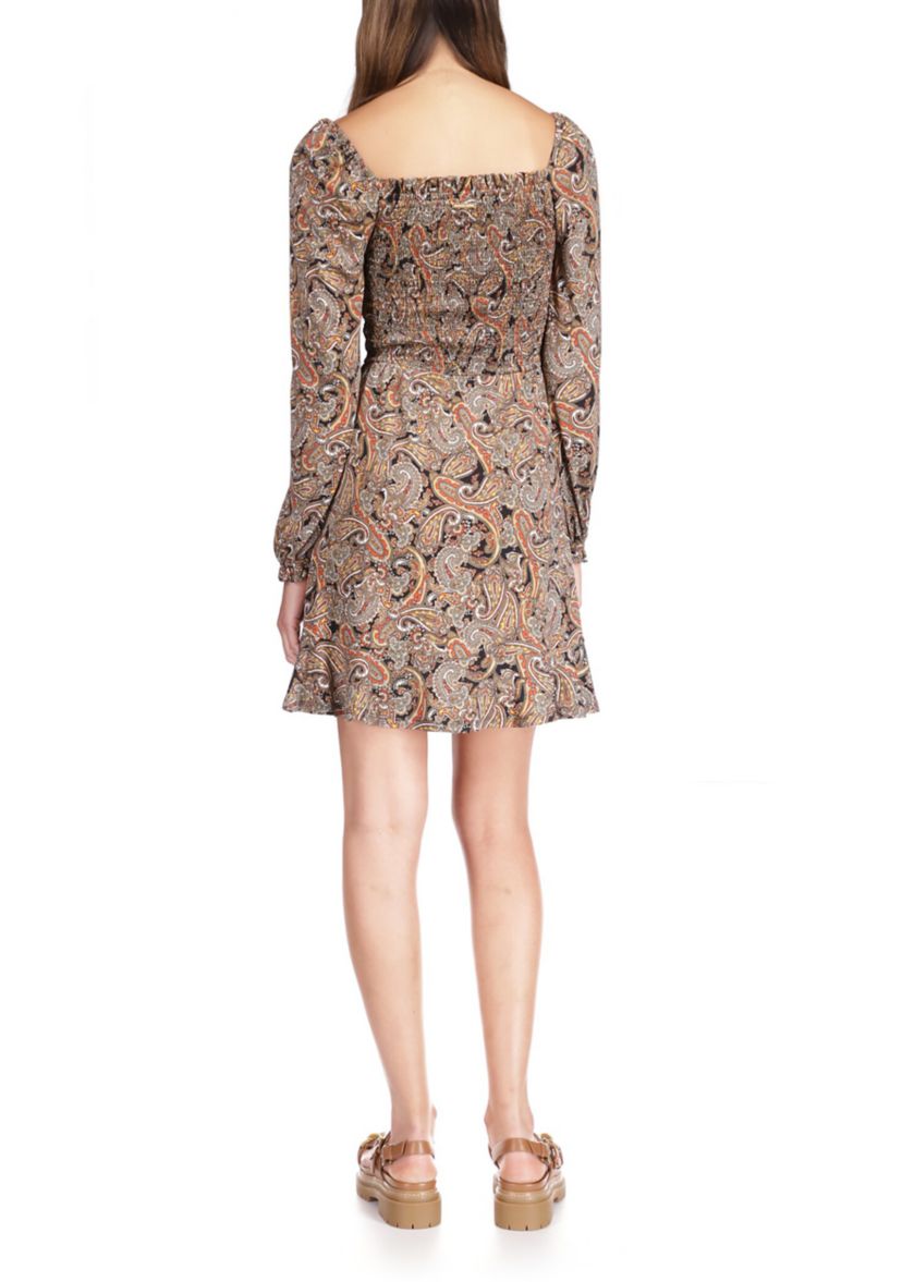 Womens Crinkle Smocked Mini Dress