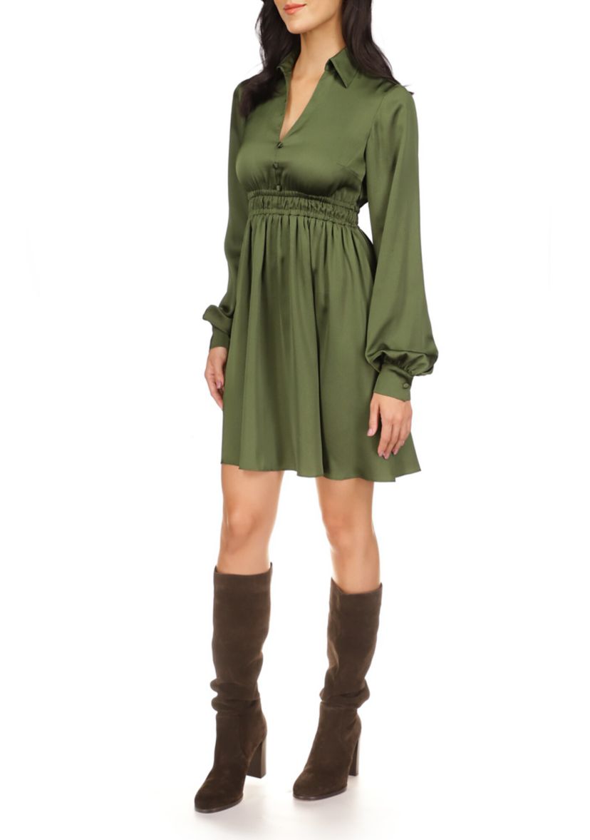 Womens Smocked Mini Dress
