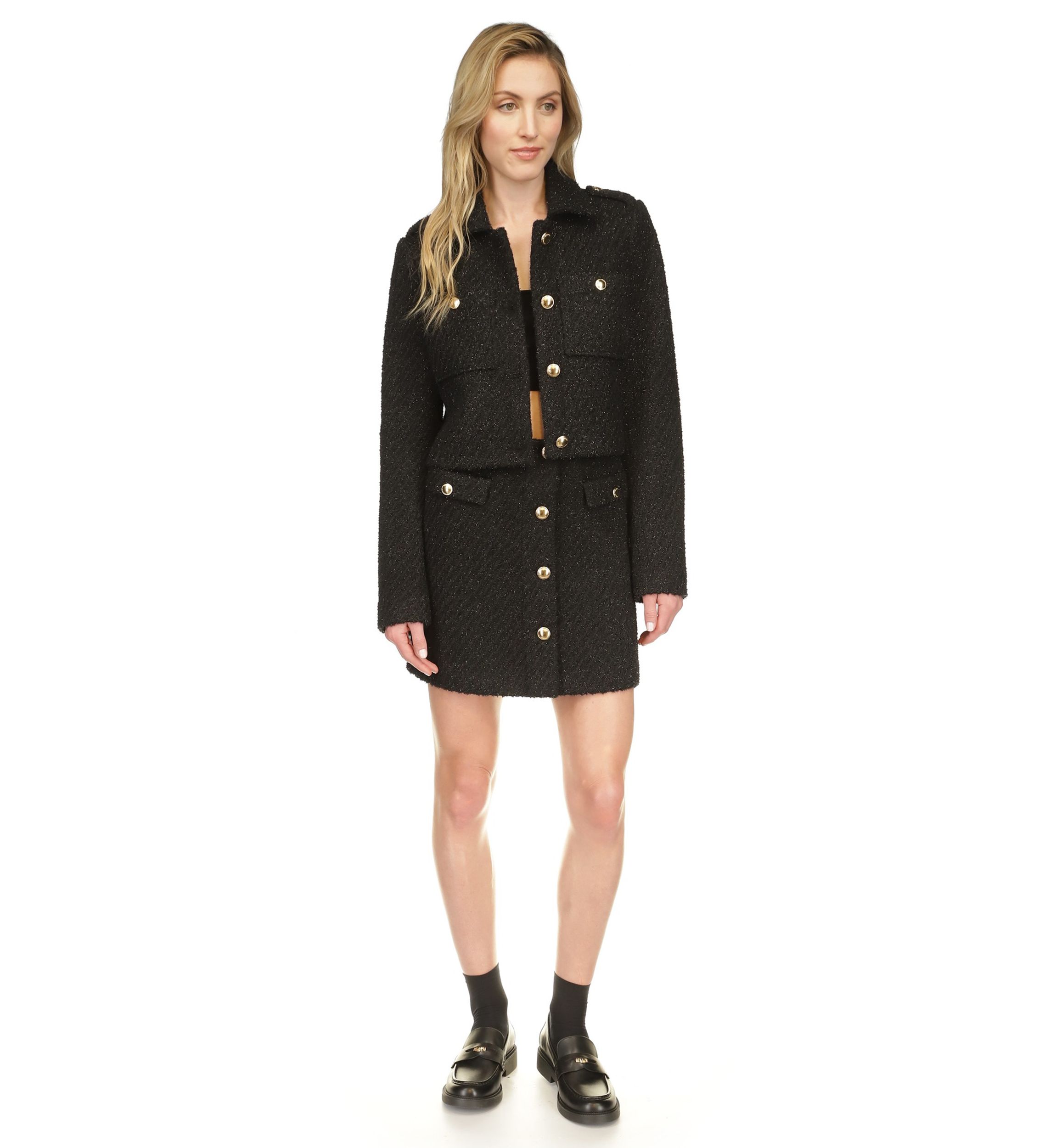 Womens Tweed Collared Jacket 