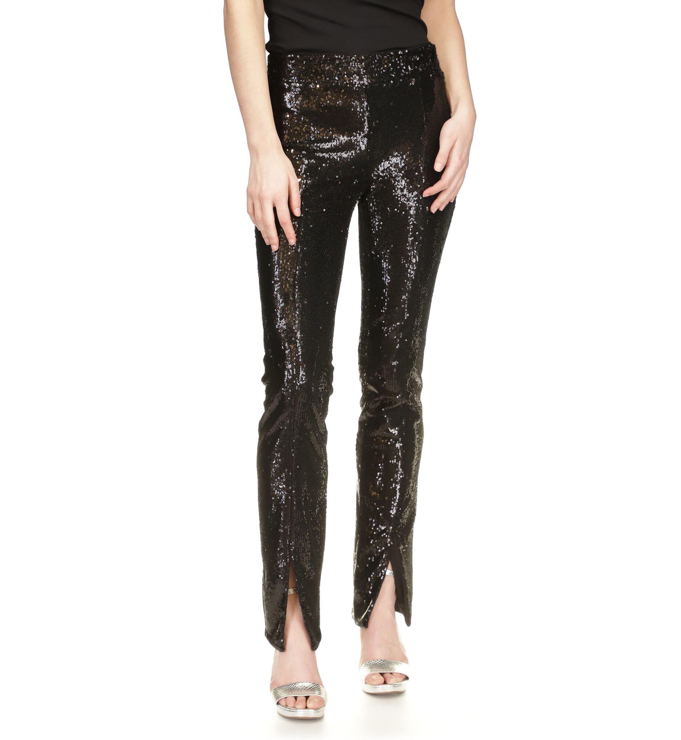 Womens Split Hem Sequin Pants