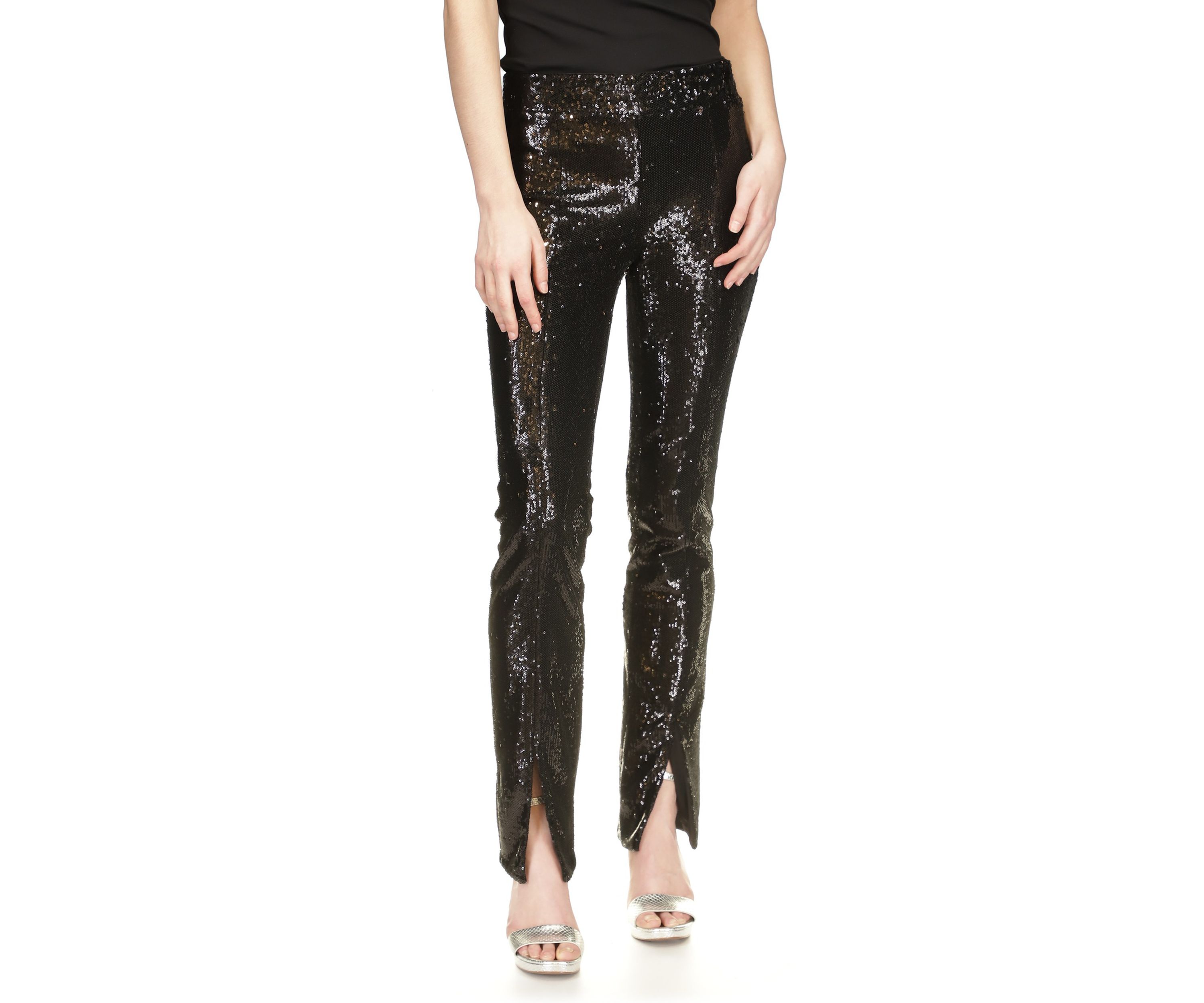 Womens Split Hem Sequin Pants
