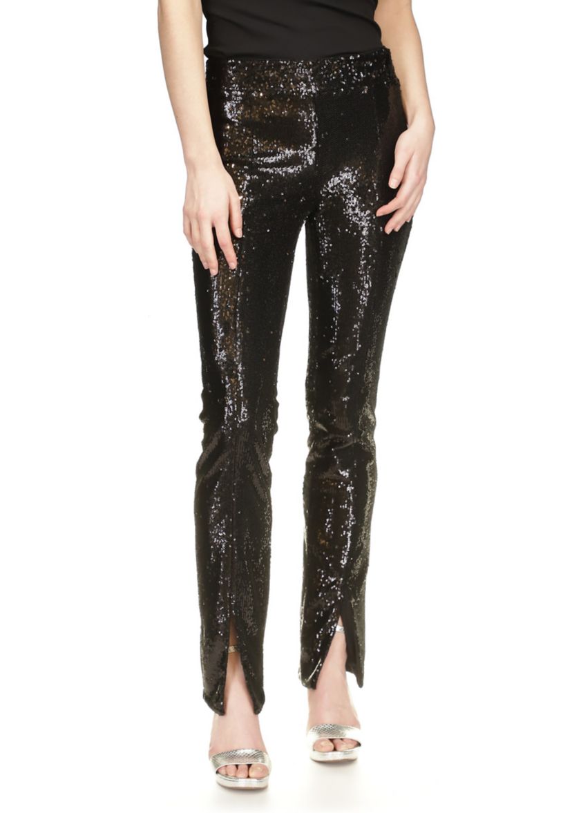Womens Split Hem Sequin Pants