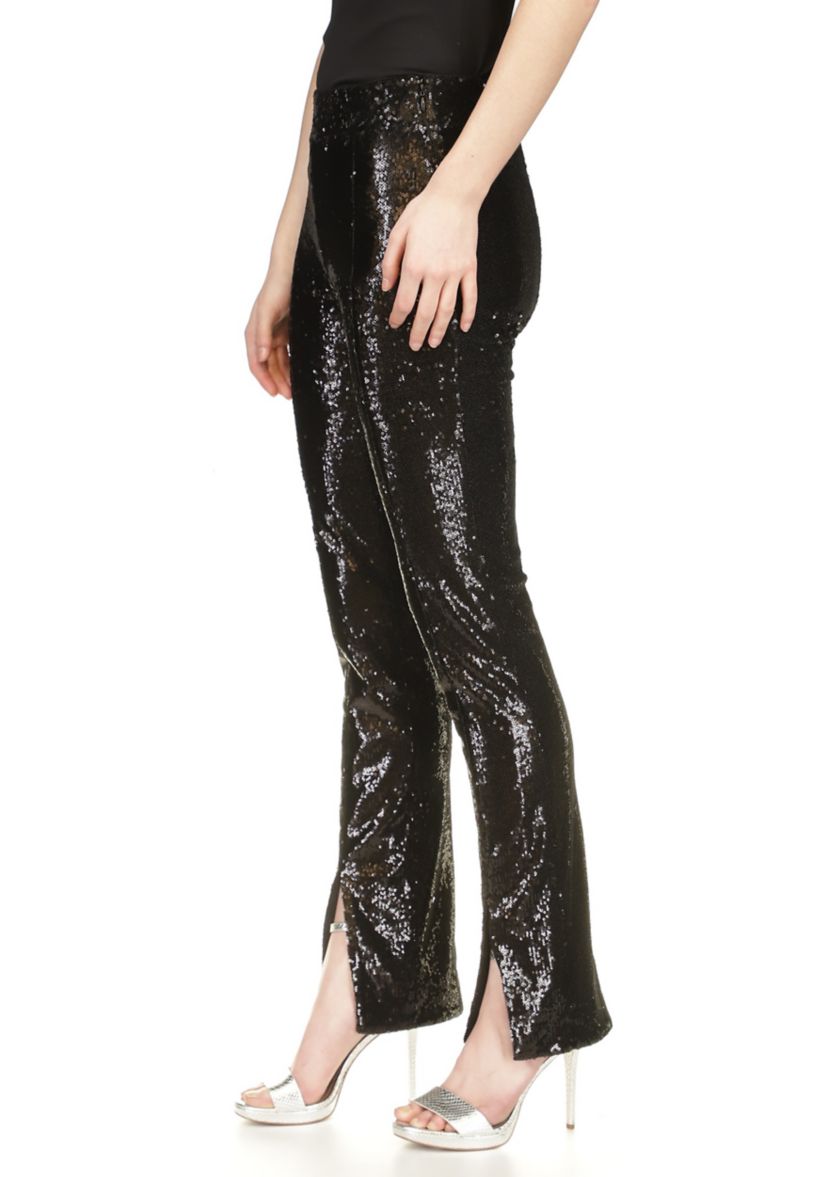 Womens Split Hem Sequin Pants