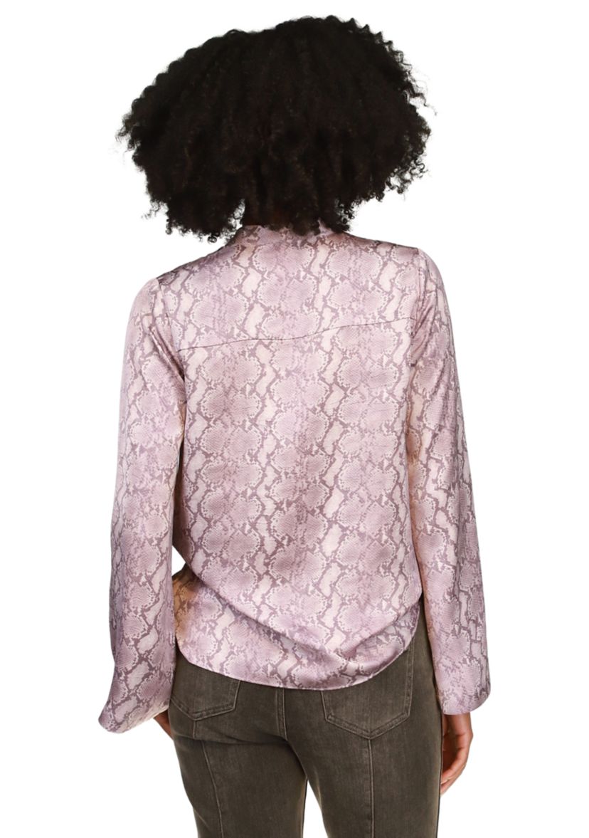 Womens Flare Sleeve Snake Printed Blouse