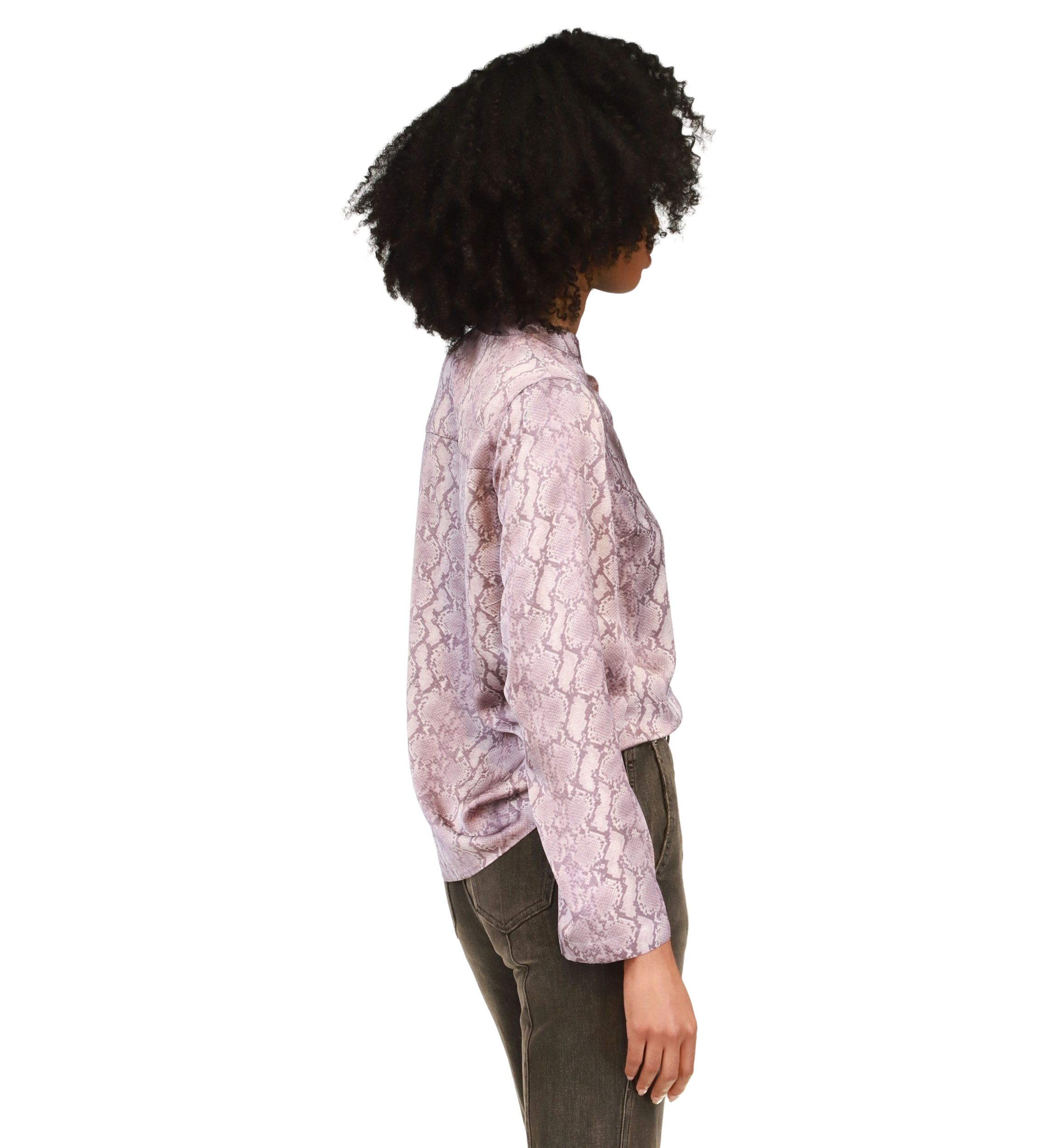 Womens Flare Sleeve Snake Printed Blouse