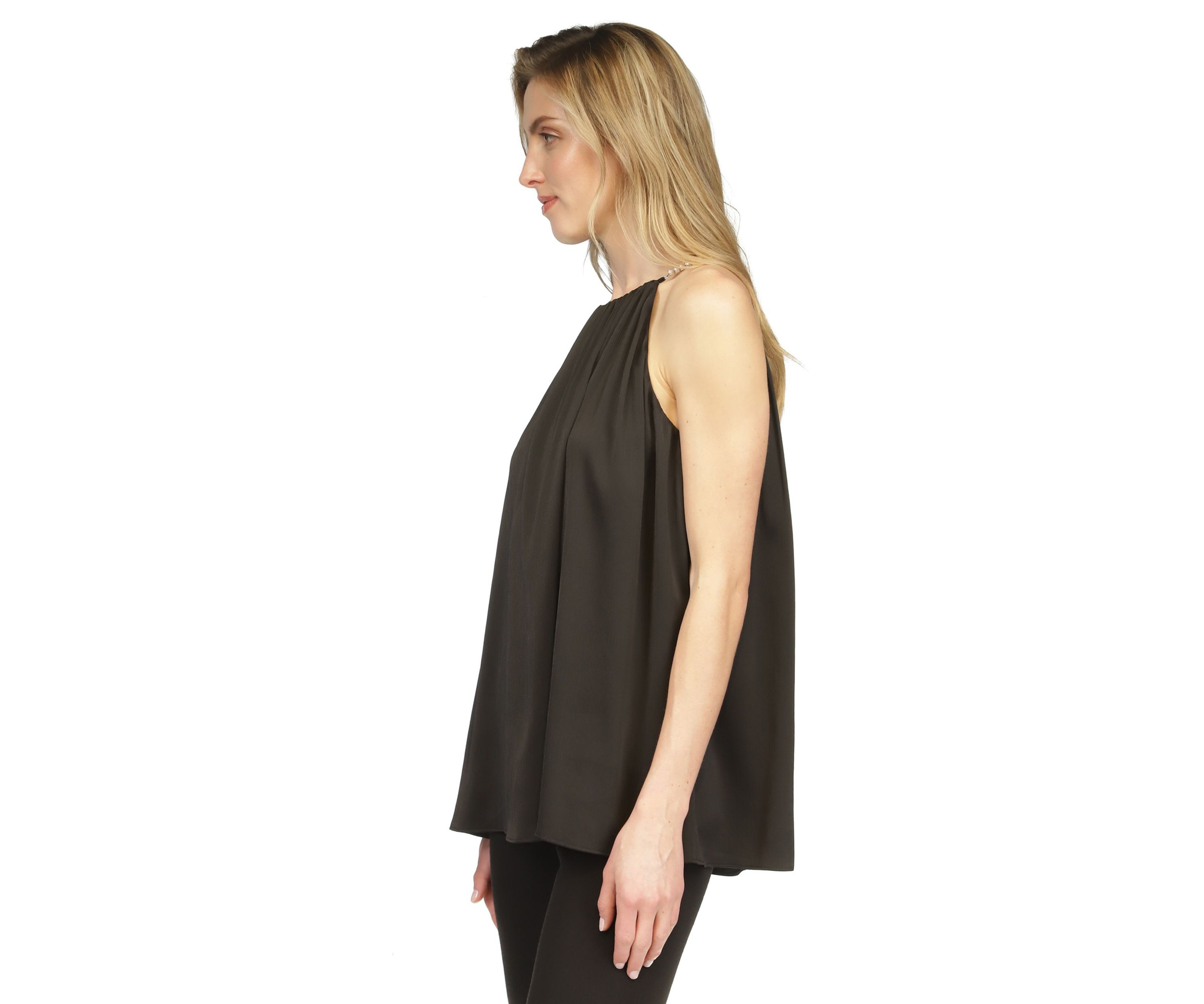 Womens Halter Pleated Blouse
