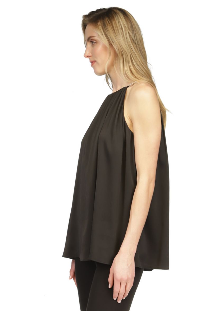 Womens Halter Pleated Blouse