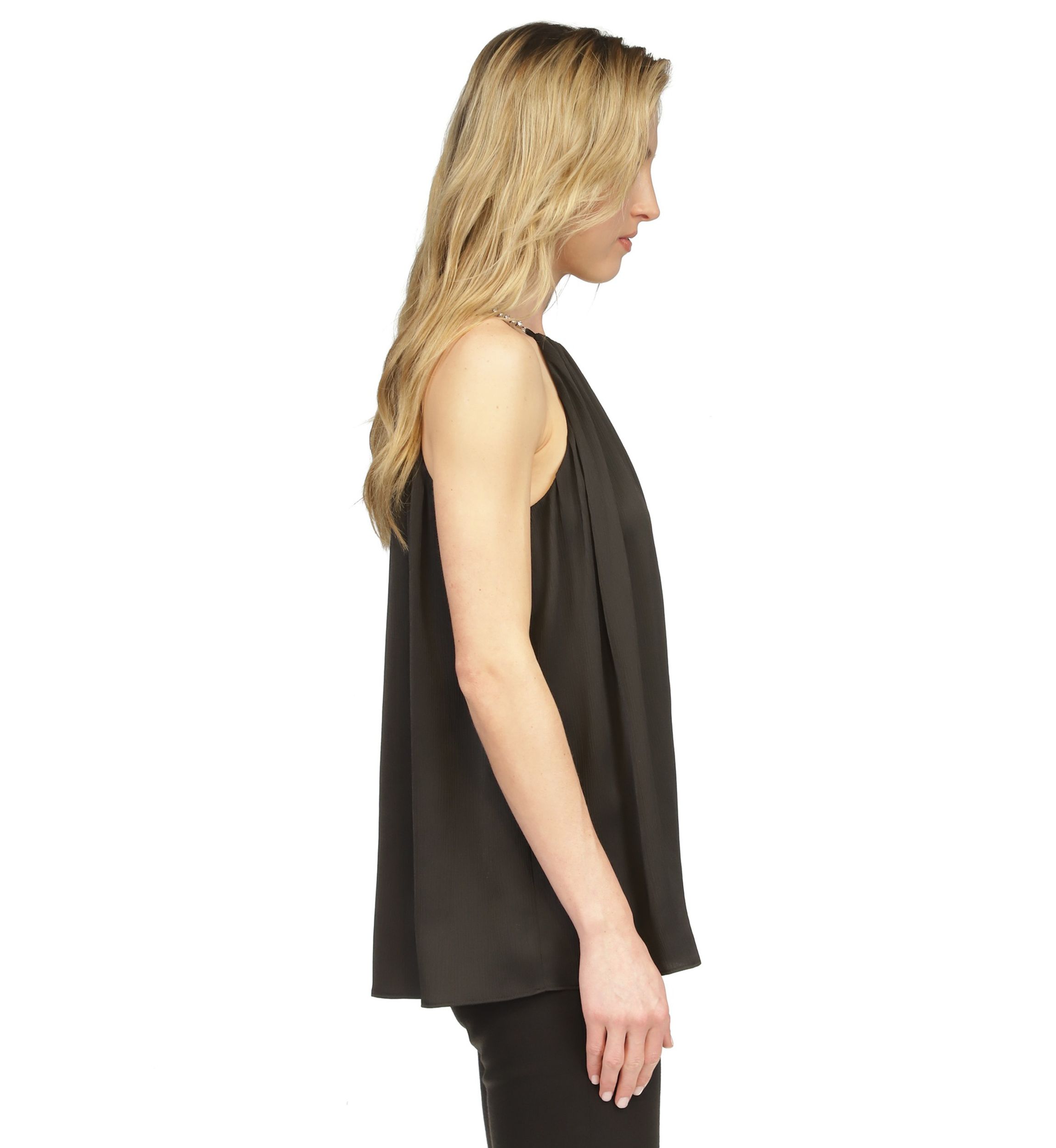 Womens Halter Pleated Blouse