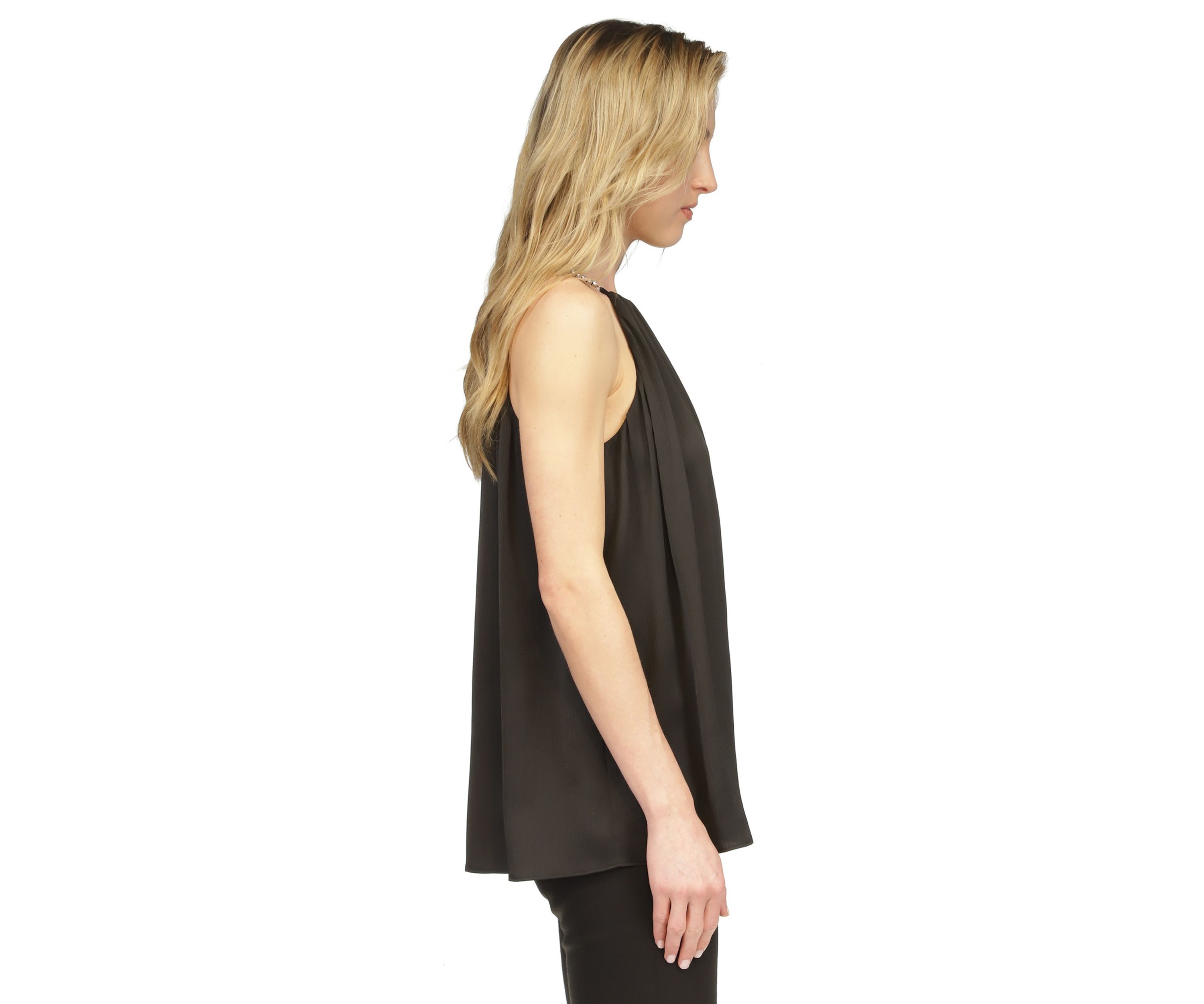 Womens Halter Pleated Blouse