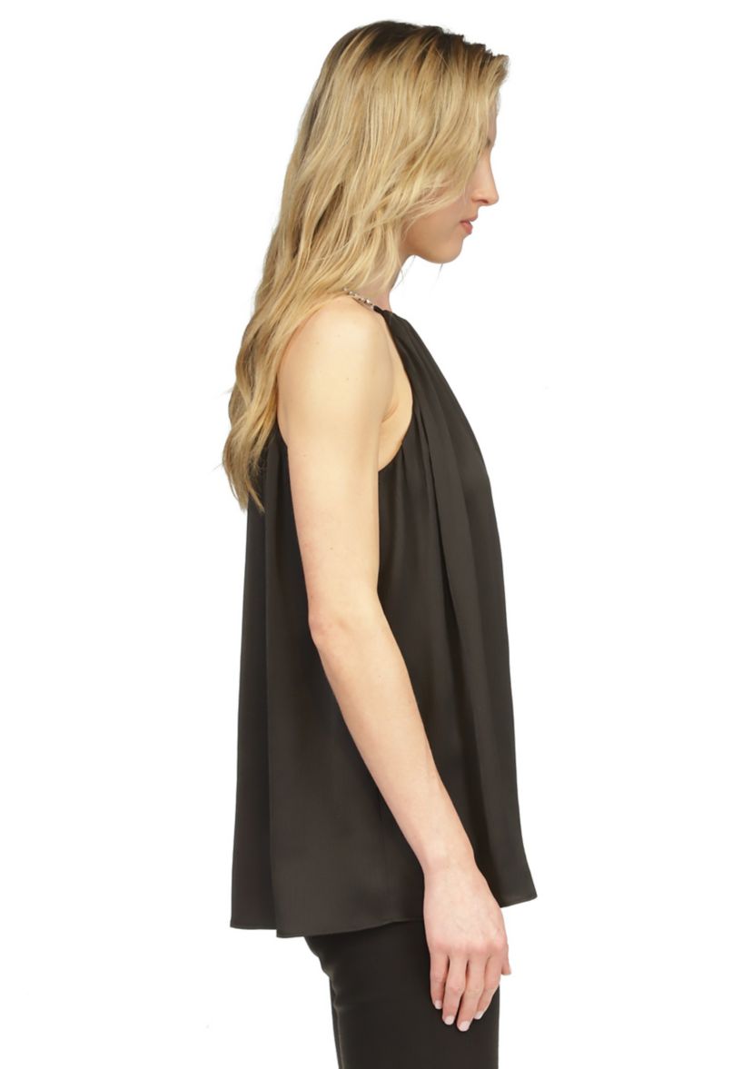 Womens Halter Pleated Blouse