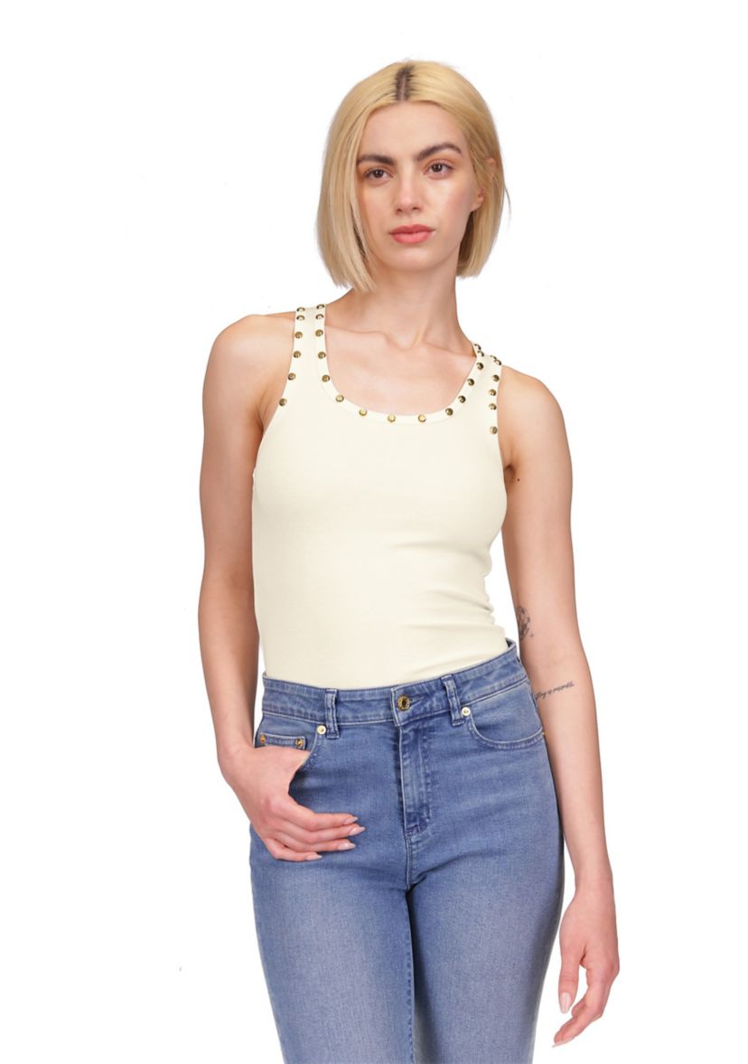 Womens Scoop Neck Stud Tank Top